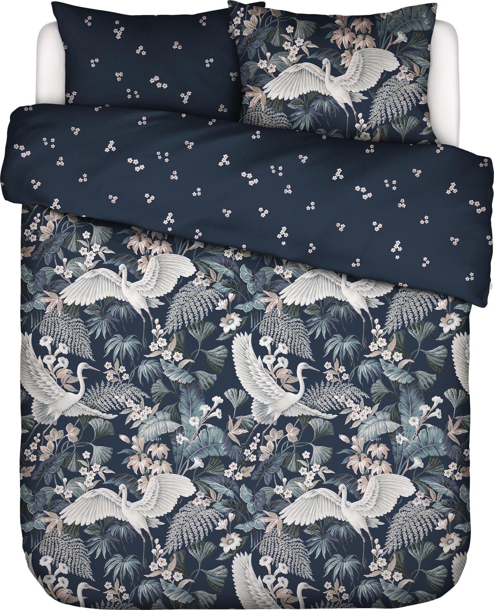 Pościel Diem 200 x 200 cm granatowa z 2 poszewkami na poduszki 70 x 90 cm zapięcie suwak