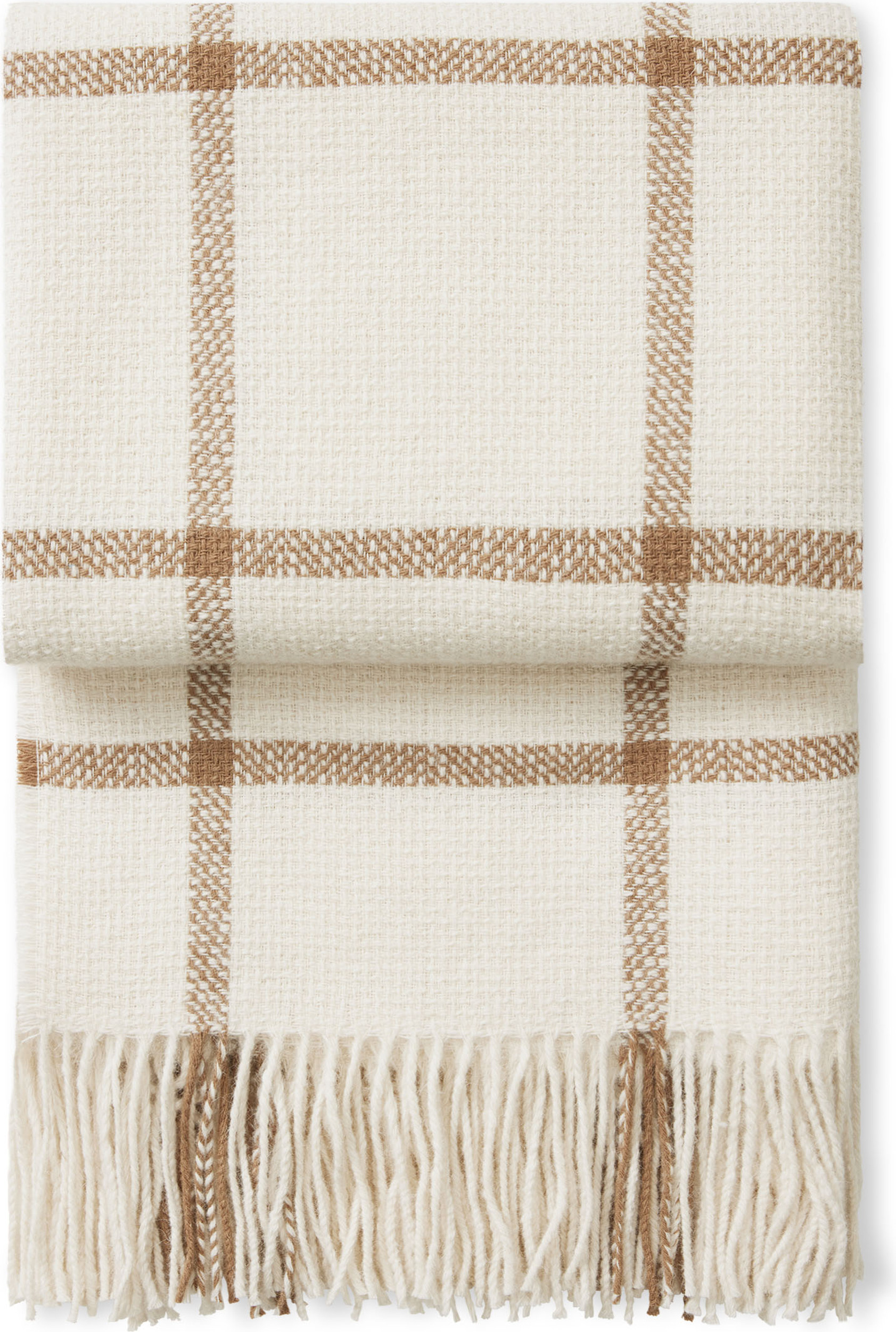 Koc Tartan 130 x 190 cm kość słoniowa