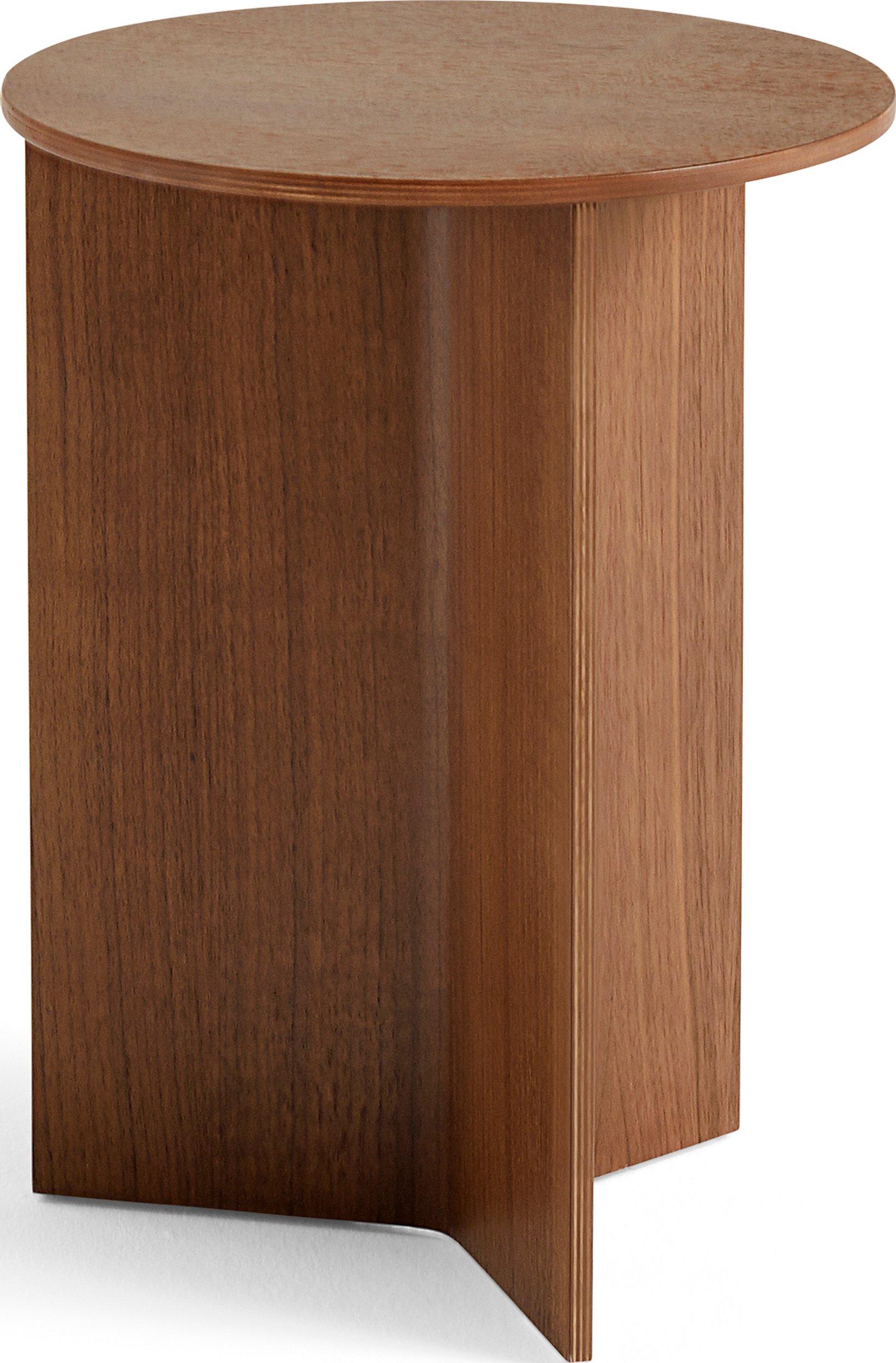 Stolik boczny Slit okrągły 35 cm orzech drewniany