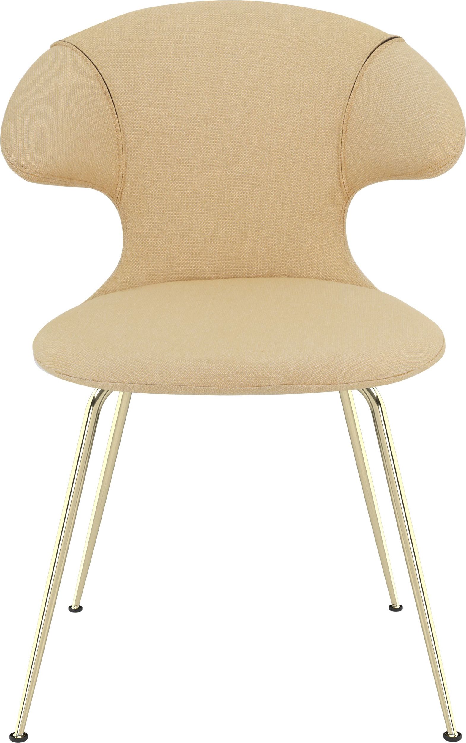 Krzesło Time Flies jasnobeżowe na mosiężnych nogach