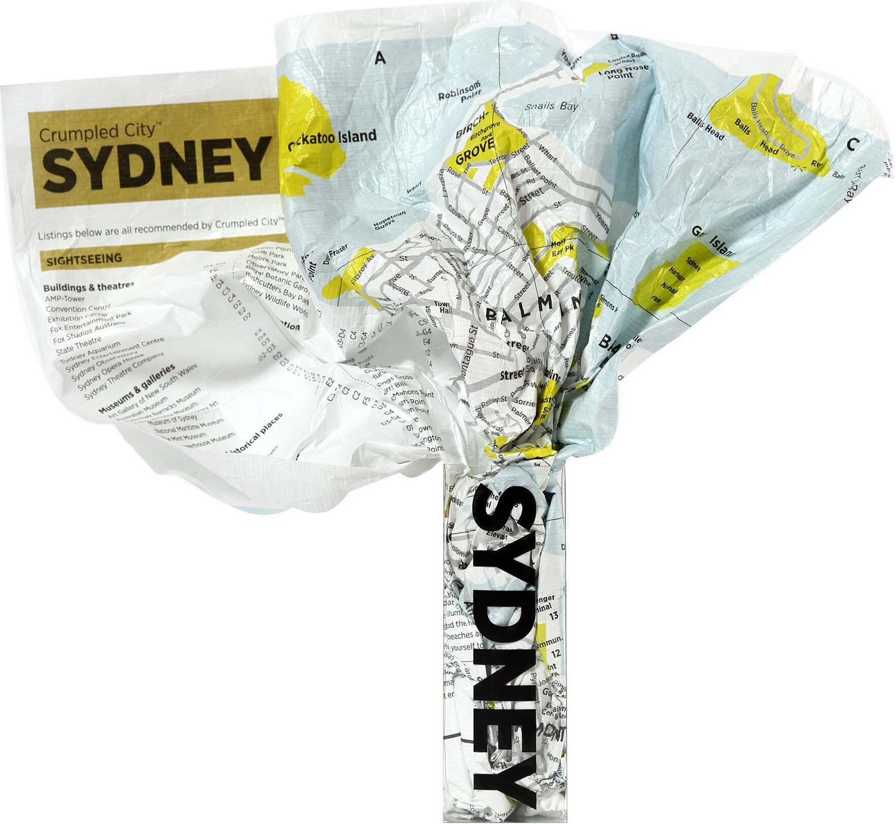 Mapa Crumpled City Sydney