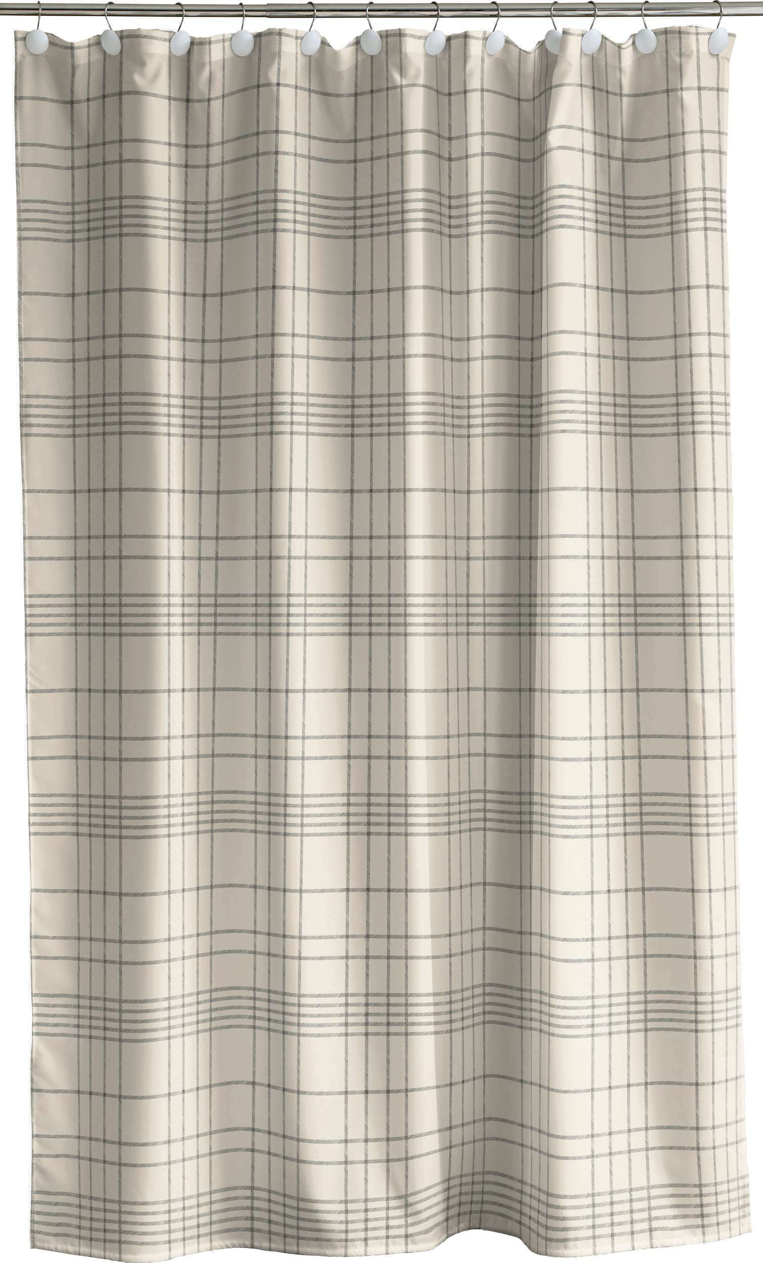 Zasłona prysznicowa Tartan 180 x 200 cm beżowa