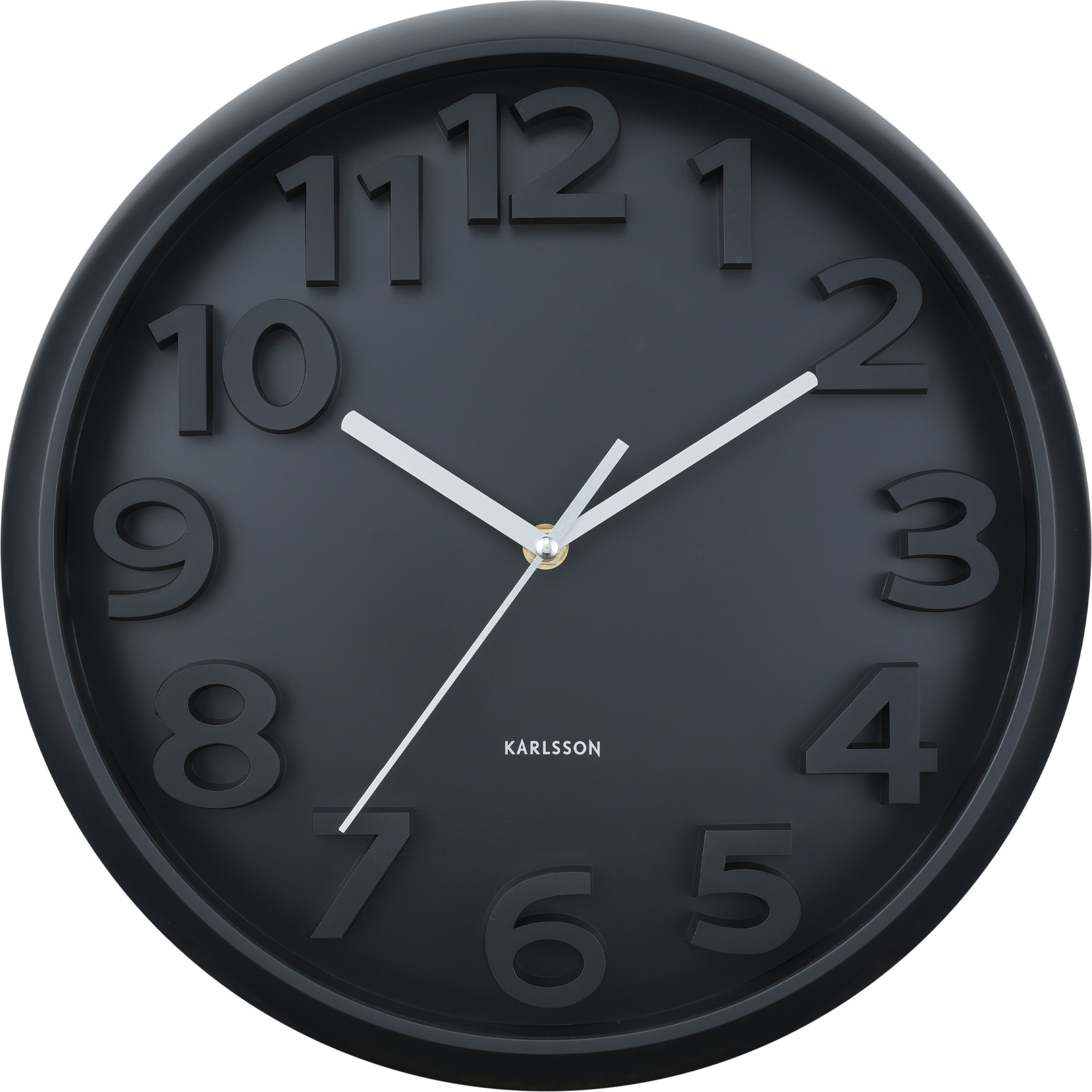 Zegar ścienny Elevated Classic Numbers czarny matowy