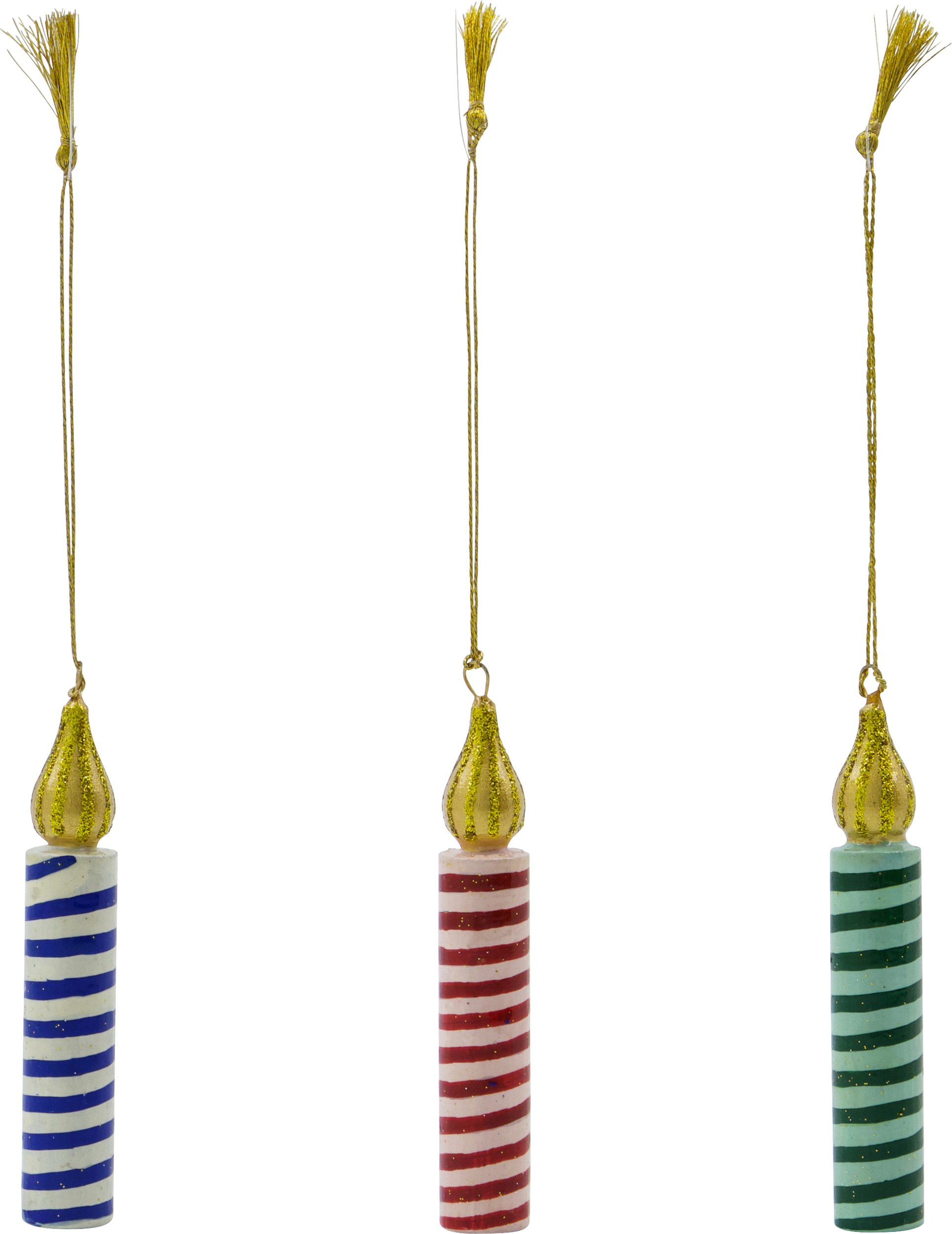 Ozdoby choinkowe HDCandle niebieski, różowy i zielony 3 szt.