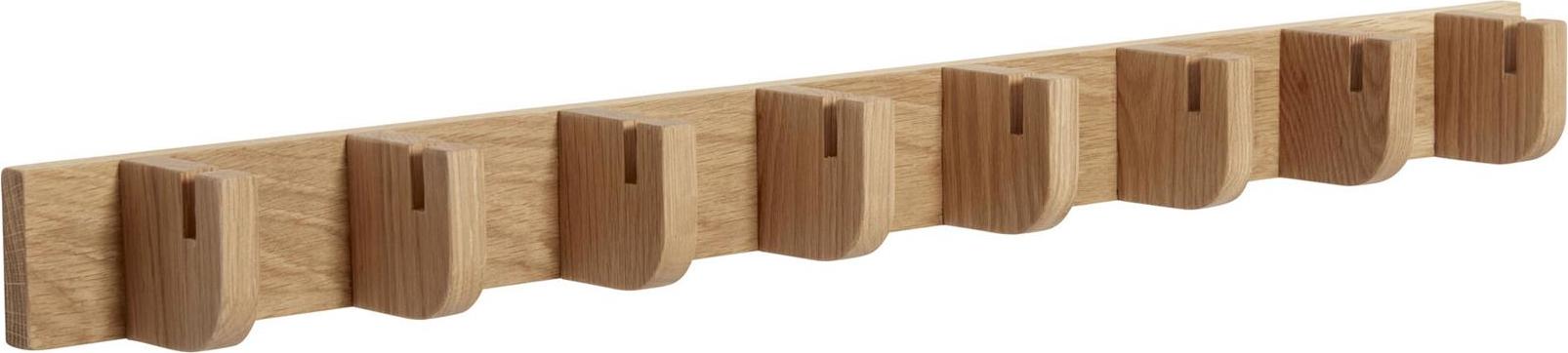 Wieszak listwa Hübsch z drewna dębowego 8 haczyków