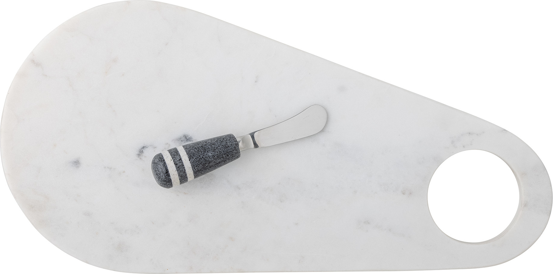 Deska do krojenia Abrielle 20 x 42 cm marmurowa z nożem 2 el.