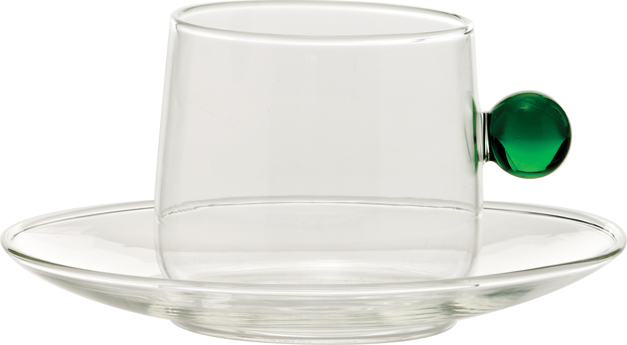 Filiżanka do herbaty Bilia 220 ml zielona ze spodkiem