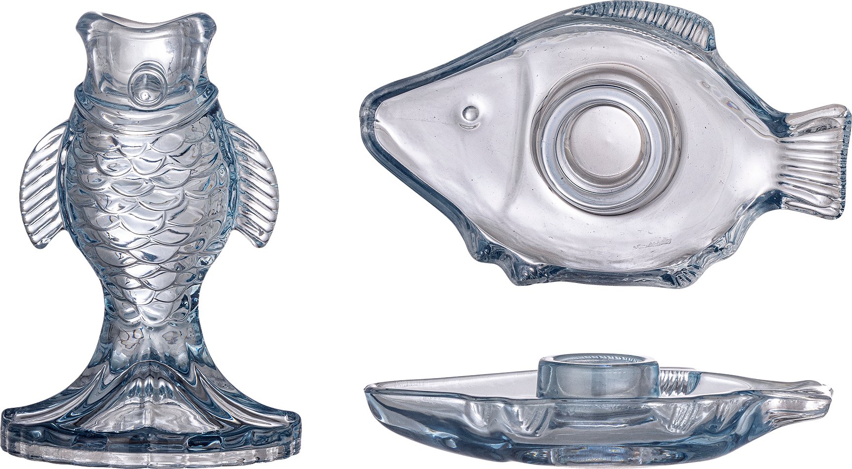 Świeczniki na klasyczne świece Linley niebieskie 2 szt.