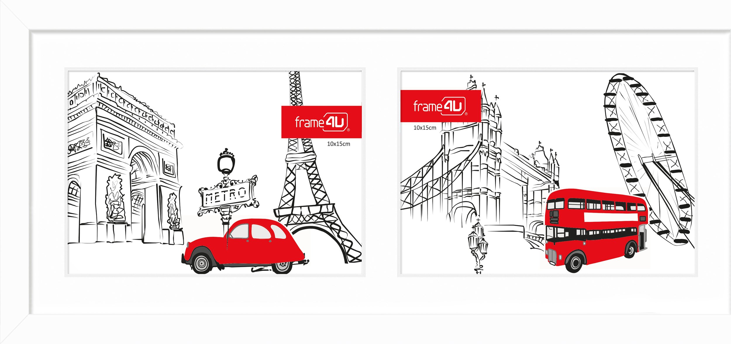 Ramka na zdjęcia Japan 15 x 37 cm biała