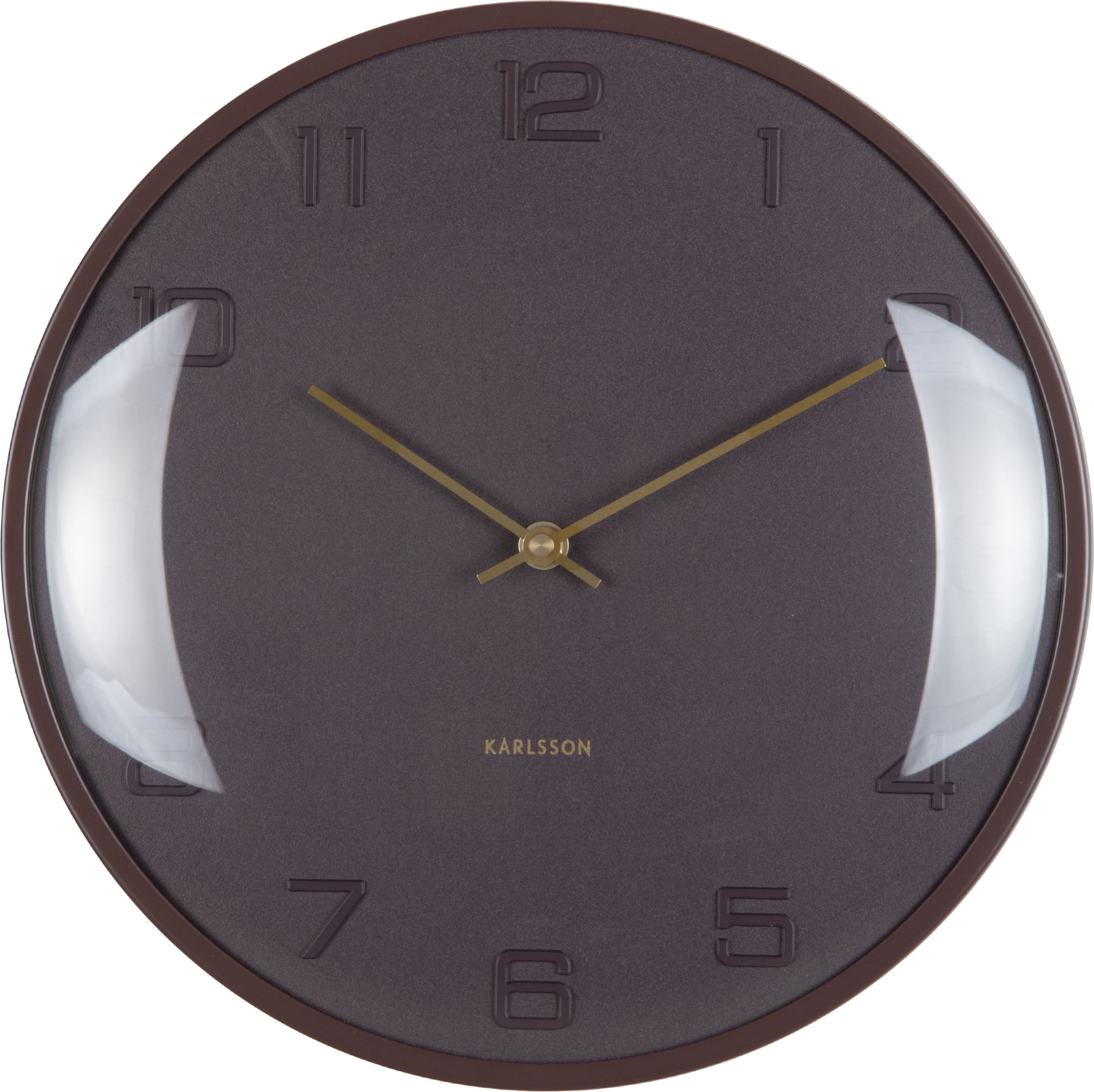 Zegar ścienny Fuerte Dome ciemny brąz