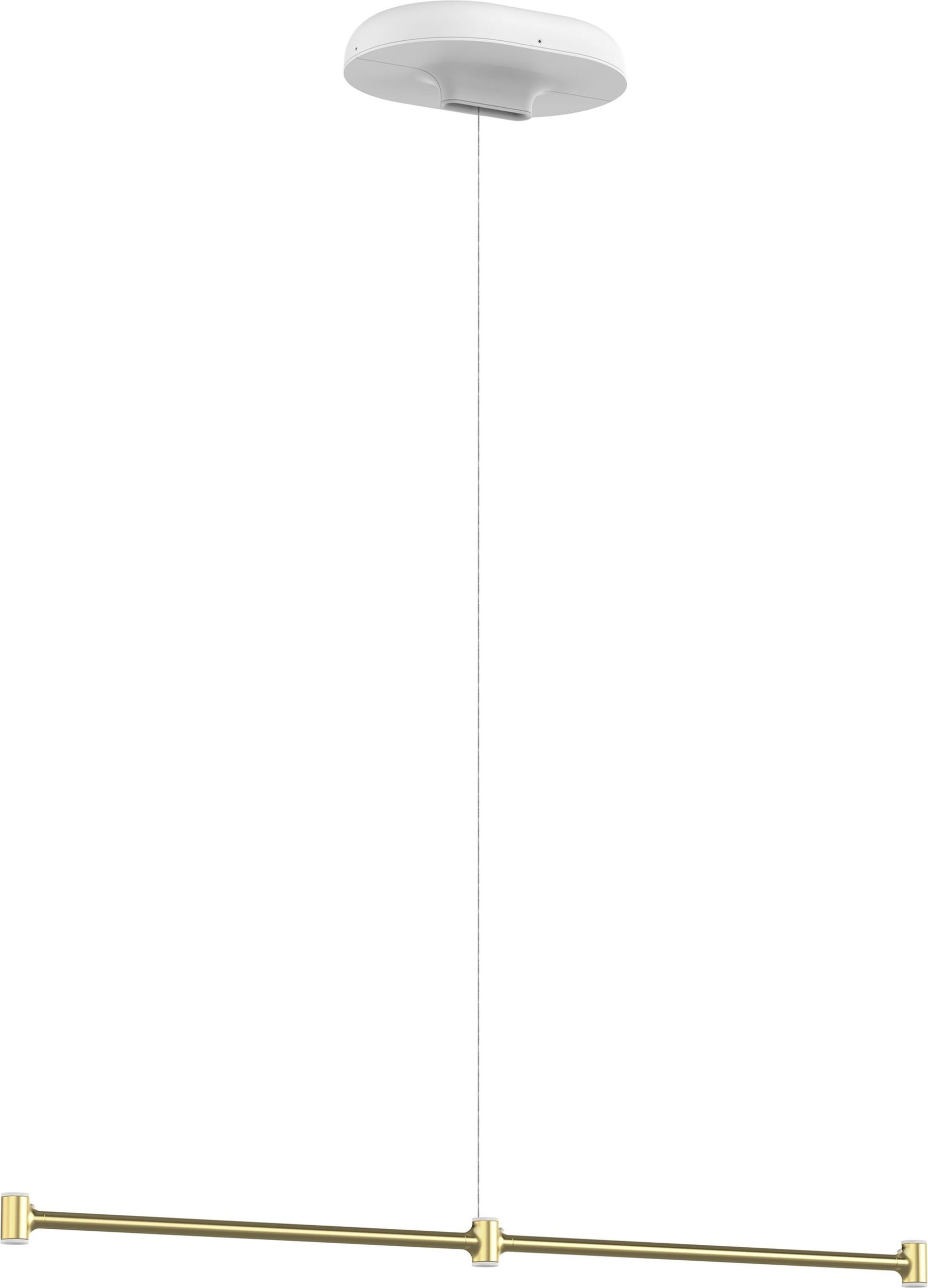 Zawieszenie do lamp Dependant 3 proste białe mosiądz