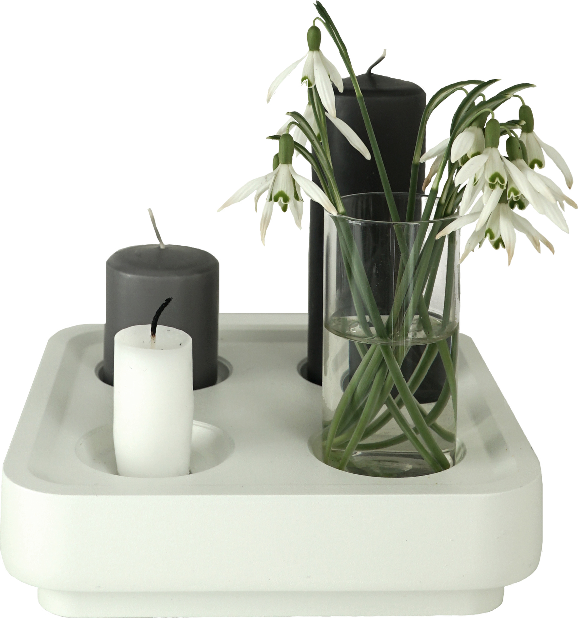 Świecznik Stumpastaken Fyran białe aluminium