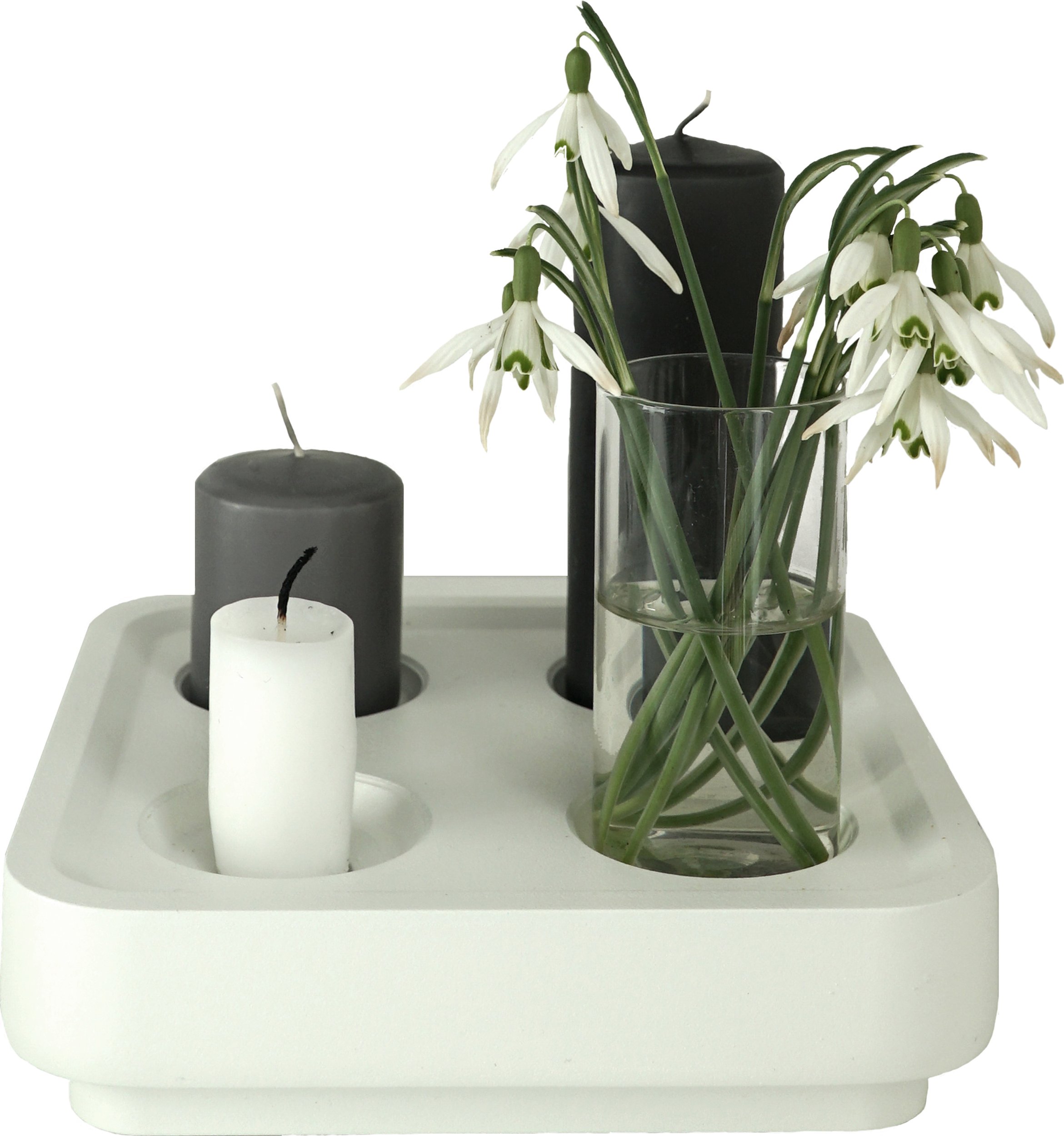 Świecznik Stumpastaken Fyran białe aluminium