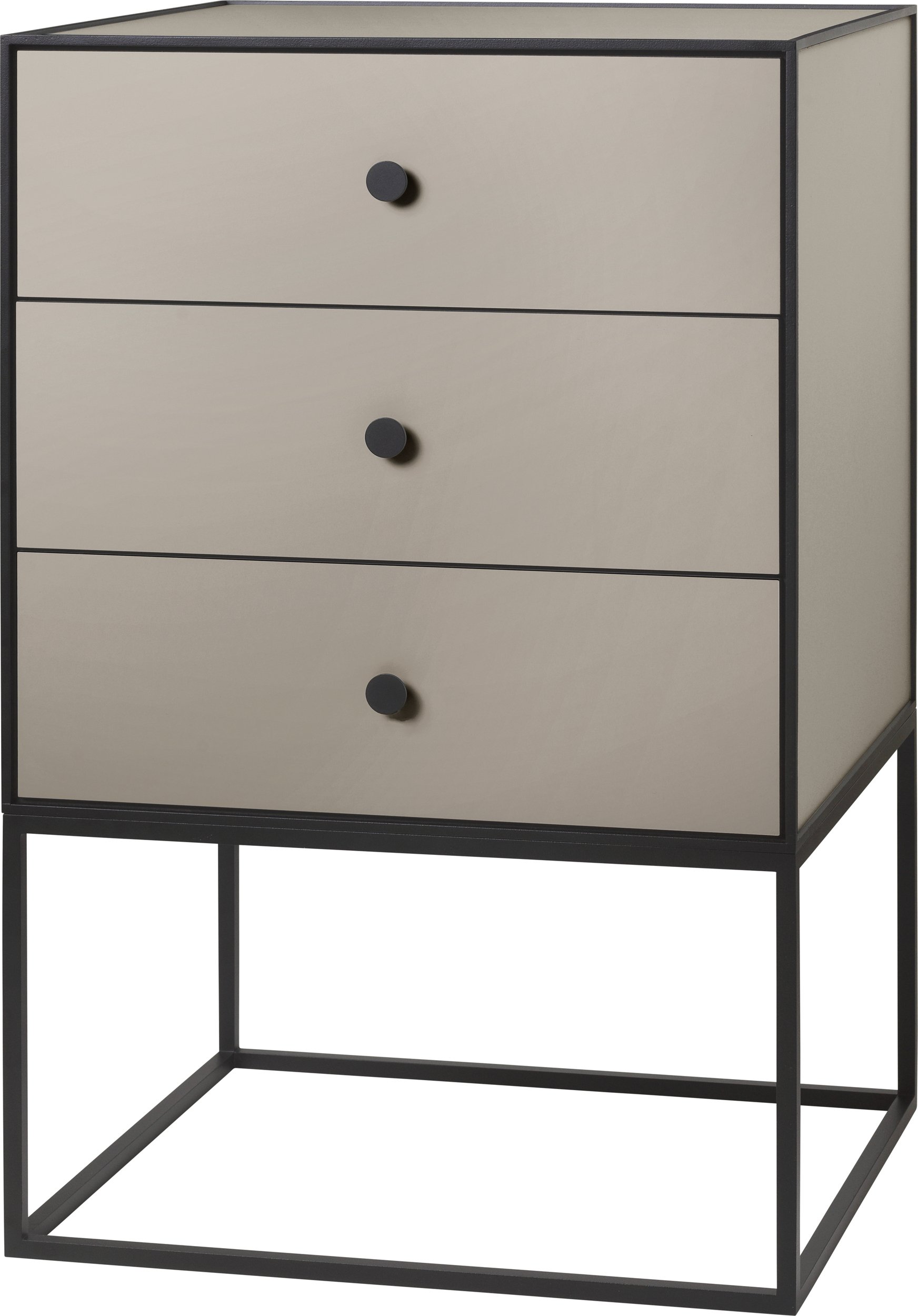 Szafka Frame 49 piaskowa na stelażu z 3 szufladami