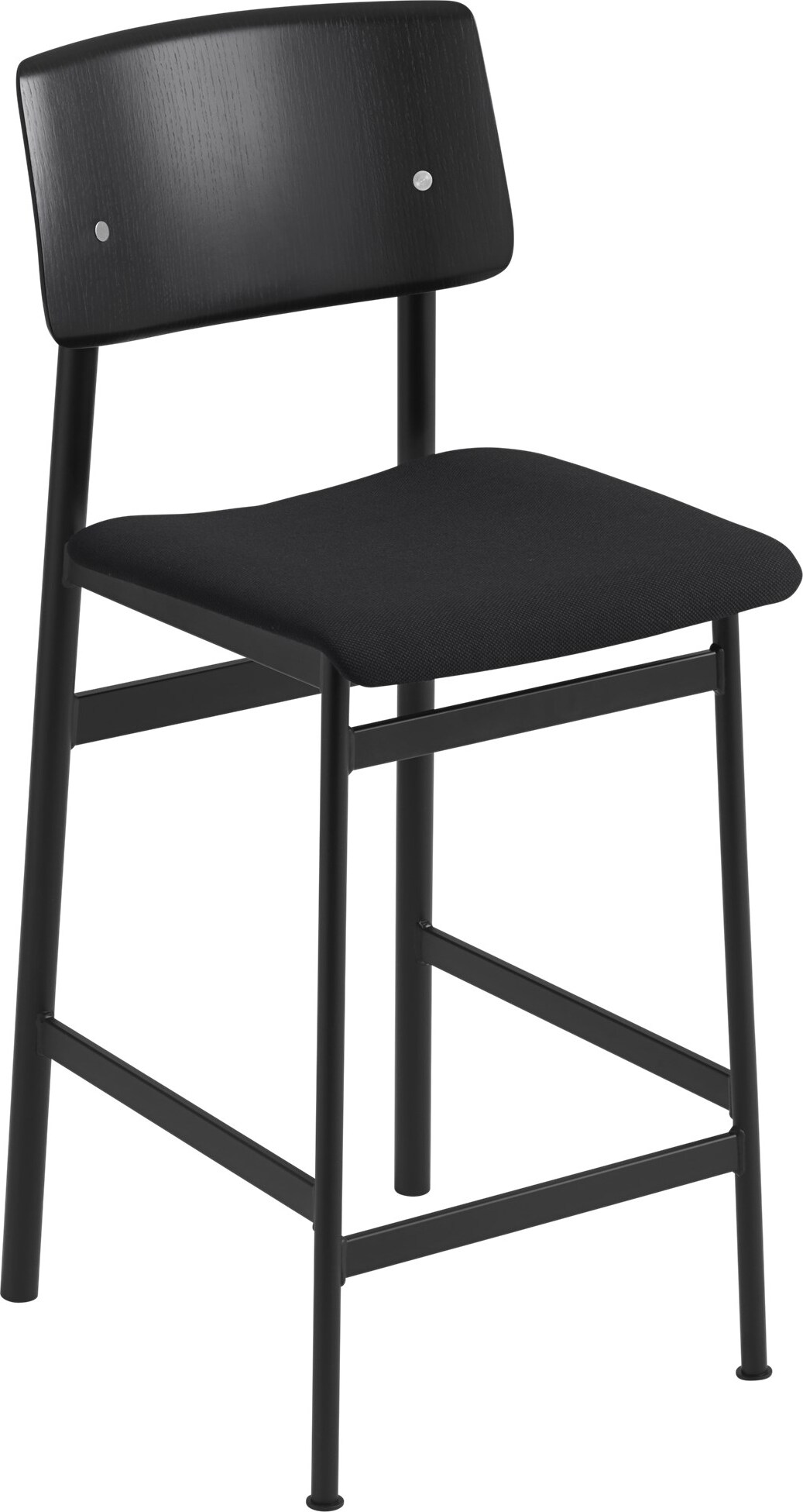Stołek Loft 65 cm czarny nogi czarne