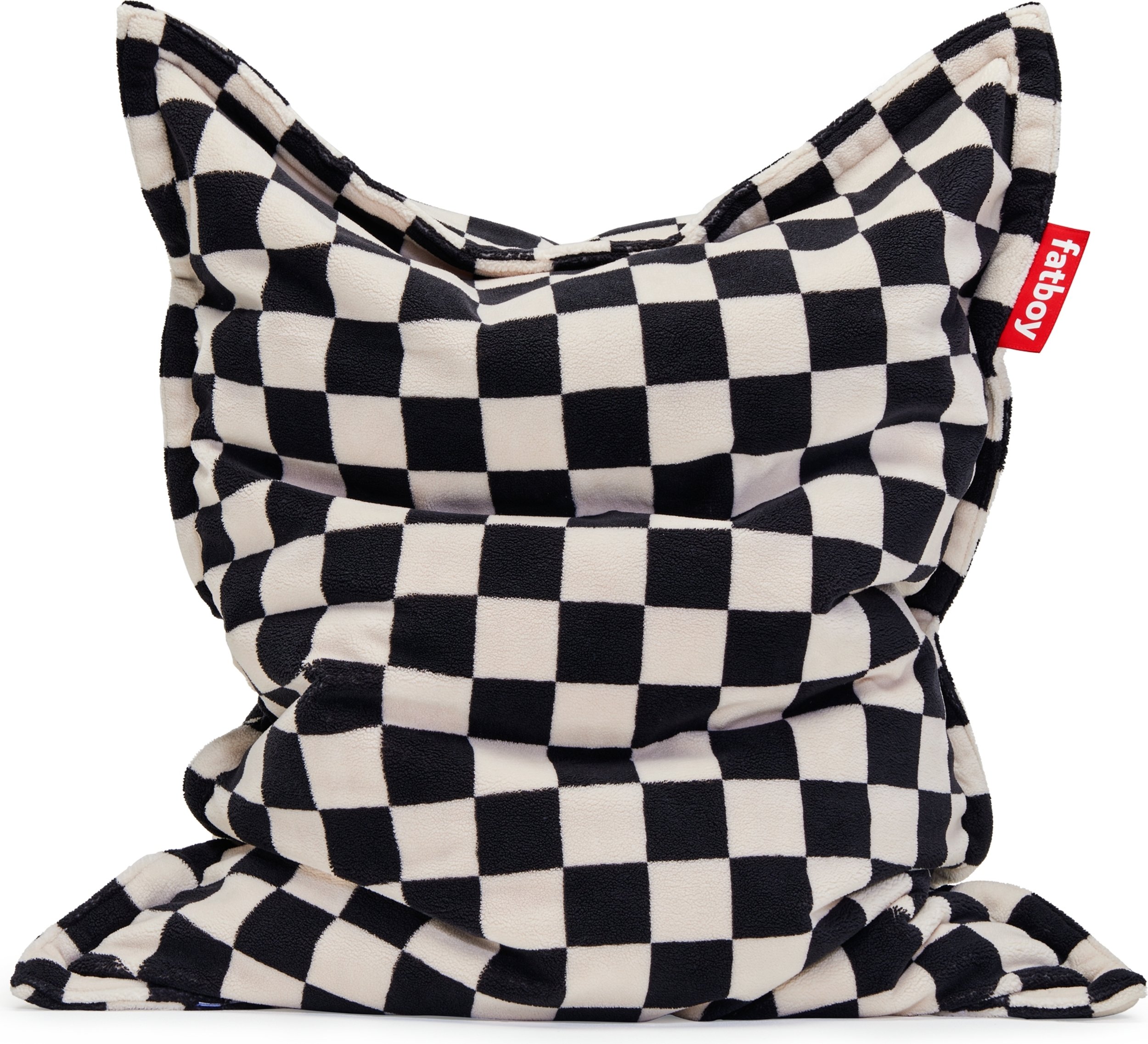 Puf Fatboy The Original Slim Teddy Chess czarno-biały