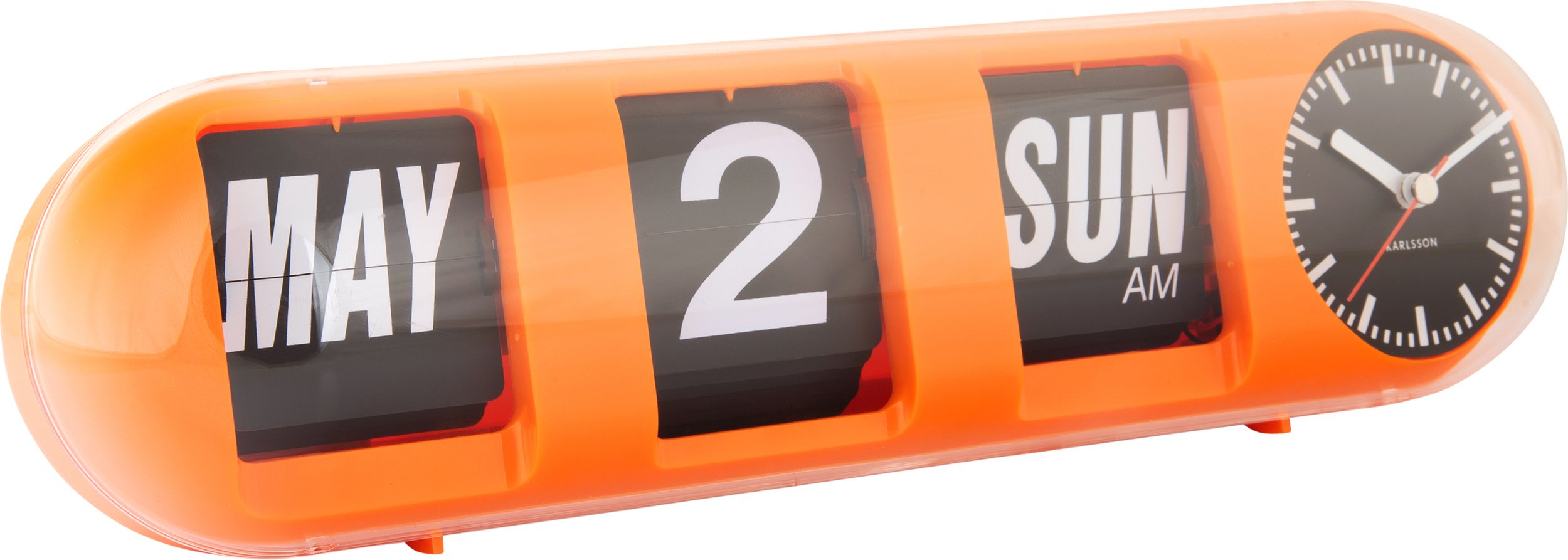 Zegar Tube Flip pomarańczowy