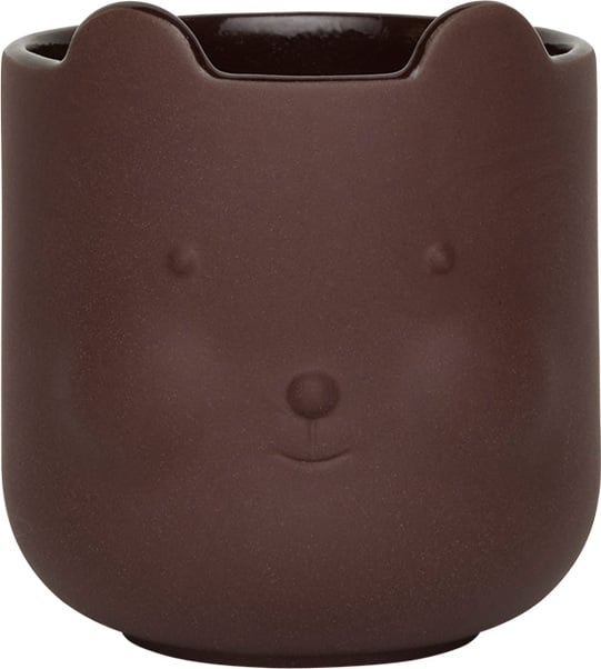 Osłonka na doniczkę Bear 9 cm brązowa