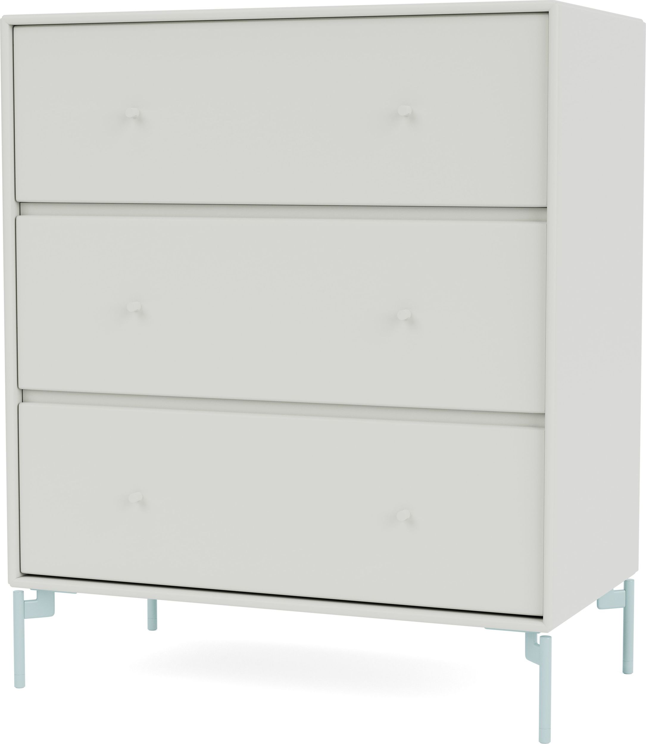 Komoda Carry jasnoszara na jasnobłękitnych nogach