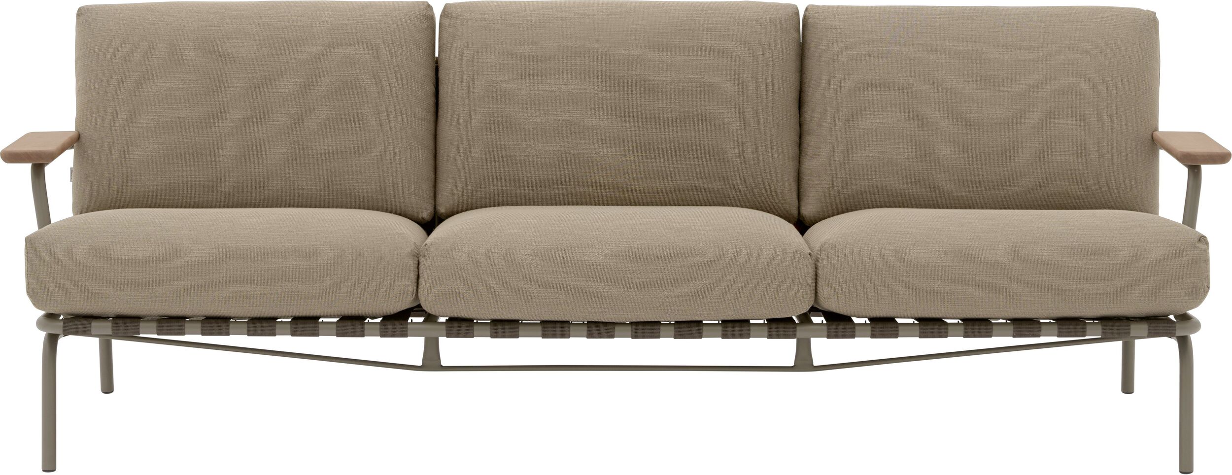 Sofa ogrodowa Settle brązowa trzyosobowa