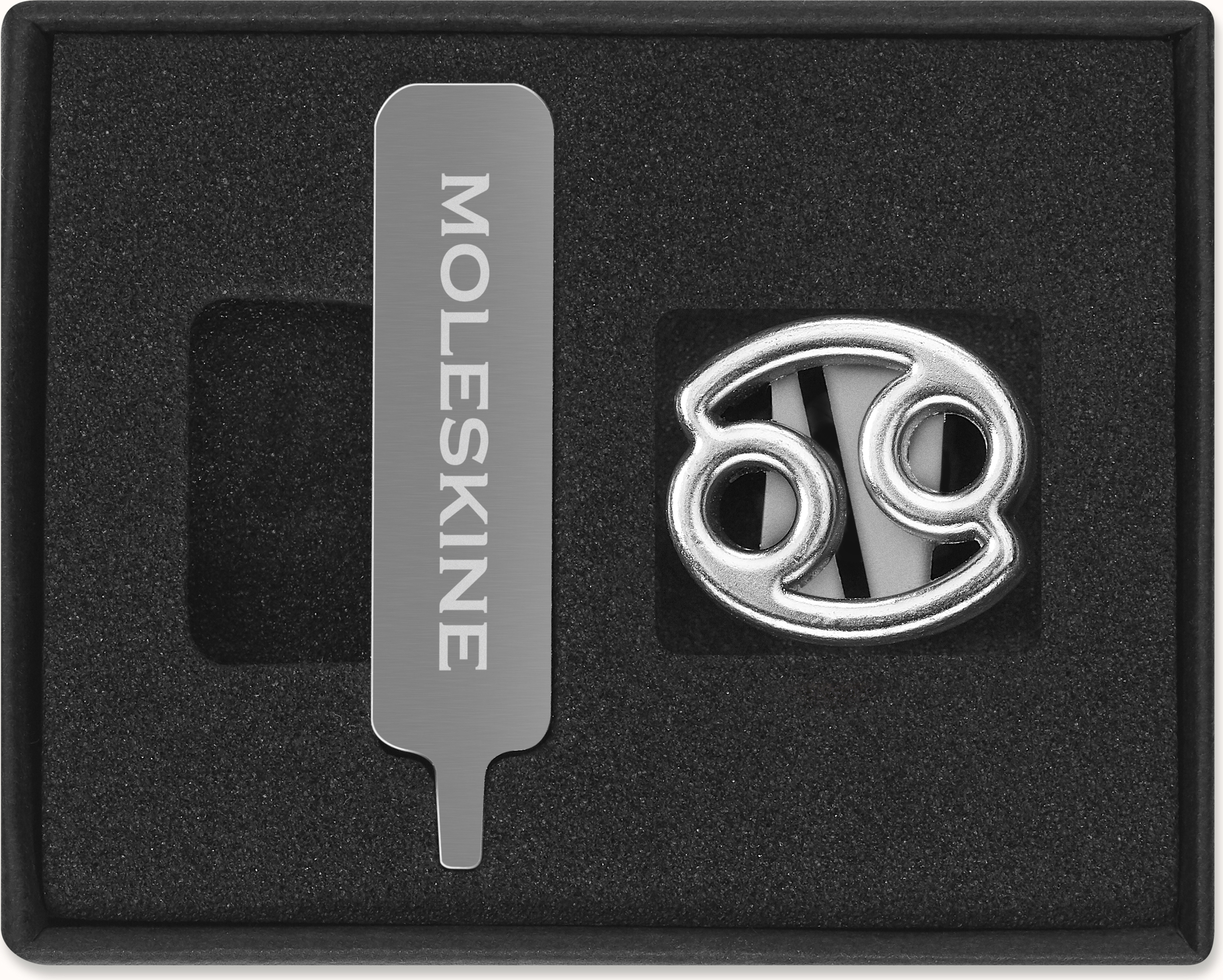 Przypinka na notes Moleskine zodiak rak srebrna