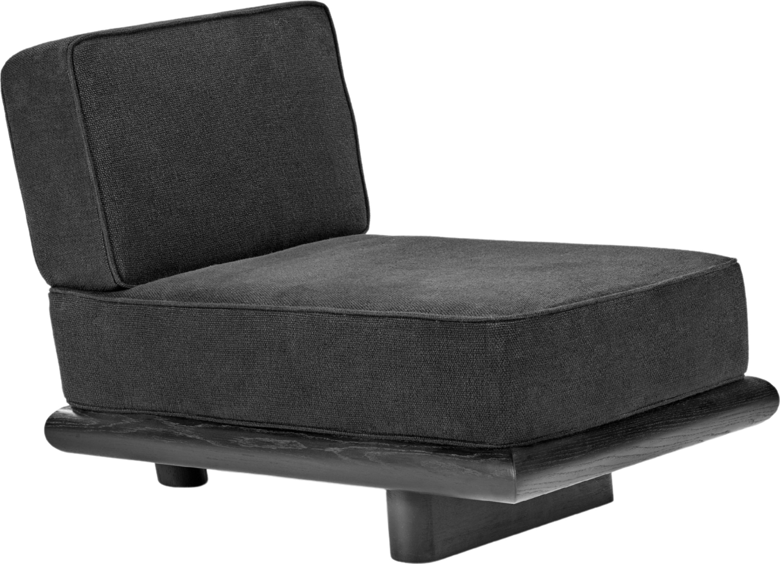 Sofa jednoosobowa Ono Licot 95 cm czarna czarny dąb