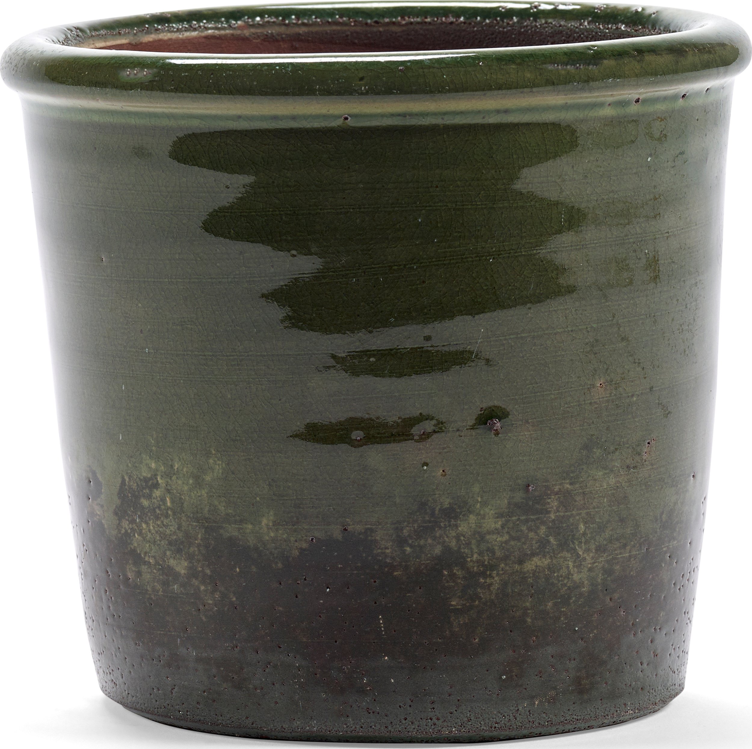 Doniczka Glazed Shades 15 cm ciemnozielona