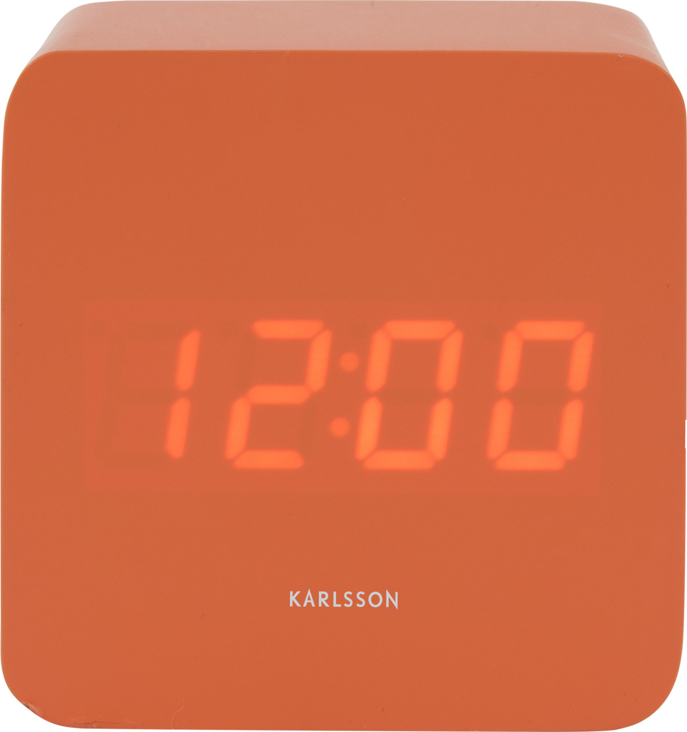 Budzik Spry kwadratowy pomarańczowy LED