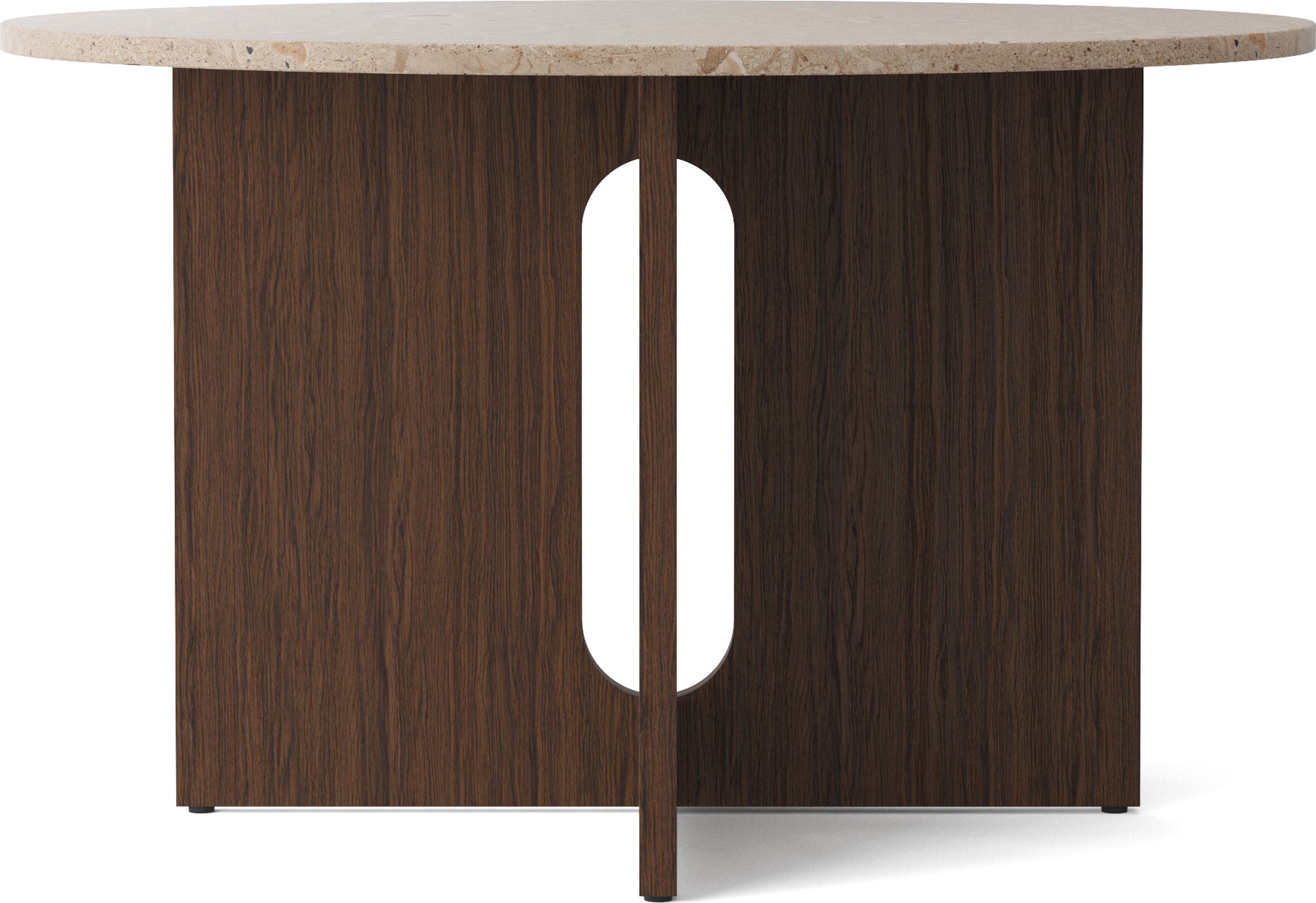 Stół Androgyne Kunis Breccia 120 cm ciemny dąb z kamiennym blatem