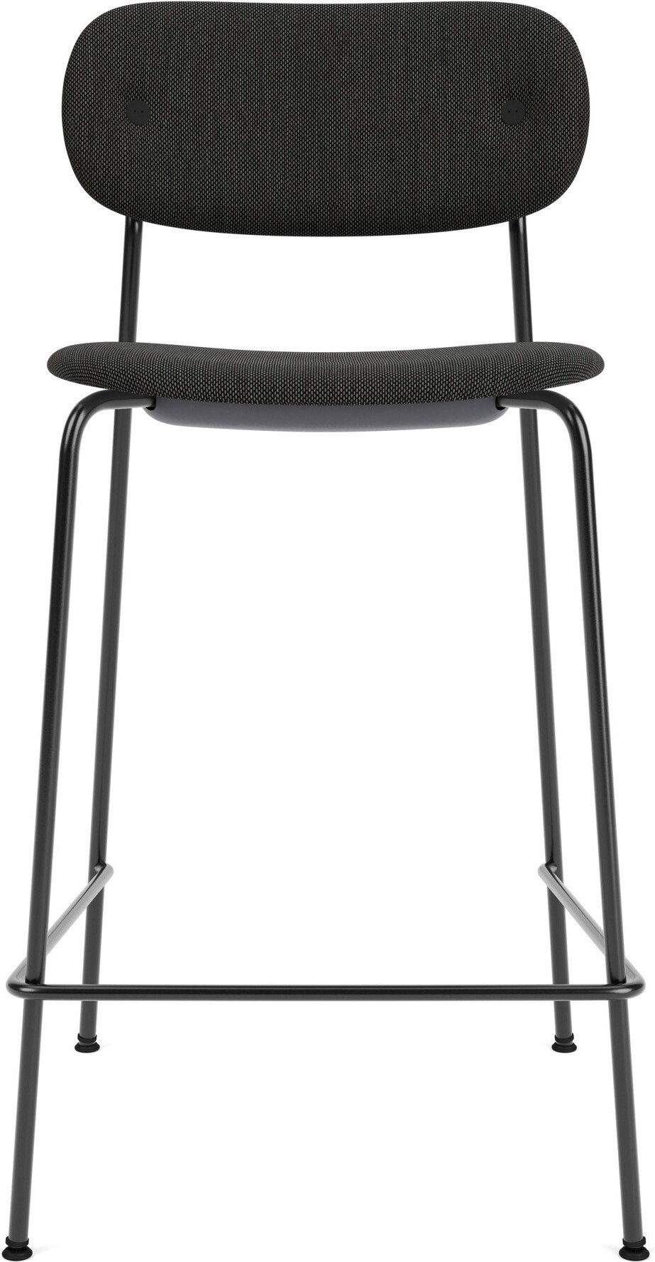 Krzesło barowe Co 95 cm czarne tapicerowane na czarnych nogach