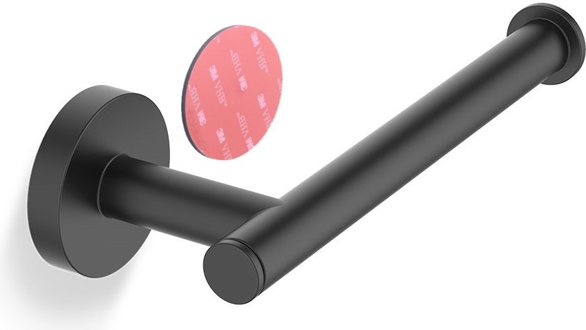 Uchwyt na papier toaletowy Basic czarny mat montaż samoprzylepny