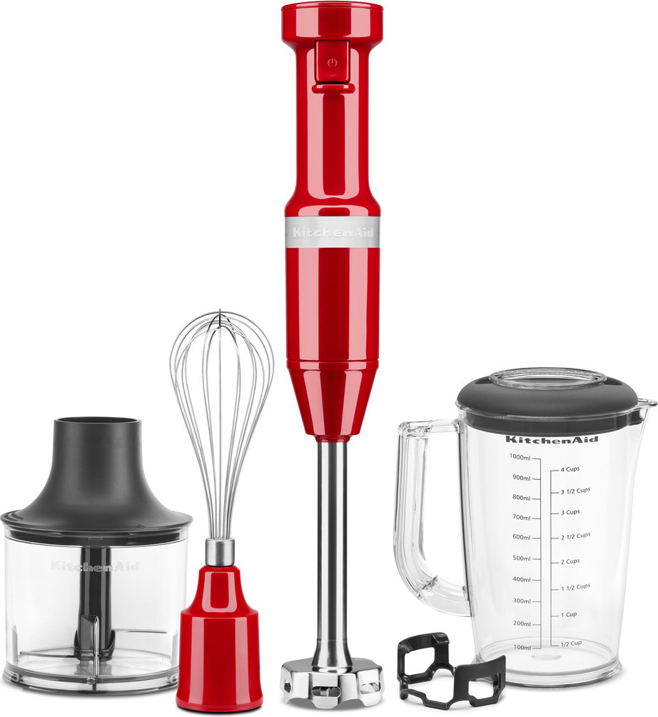 Blender ręczny przewodowy KitchenAid czerwony z akcesoriami 5 el.