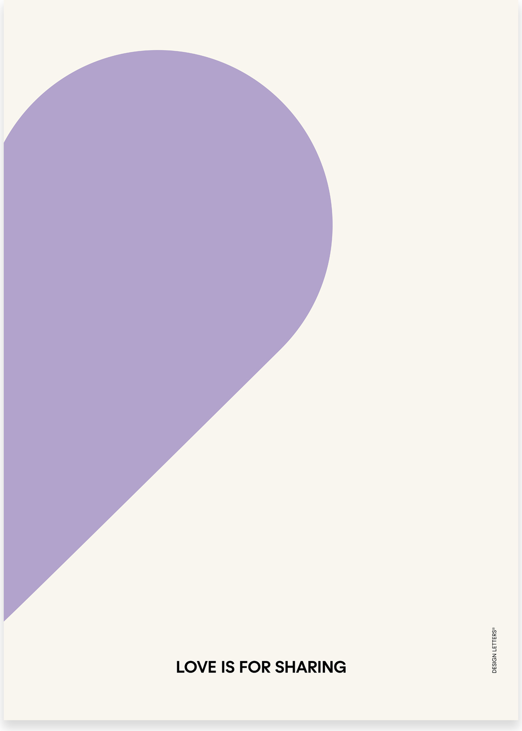 Plakat Love 50 x 70 cm fioletowy