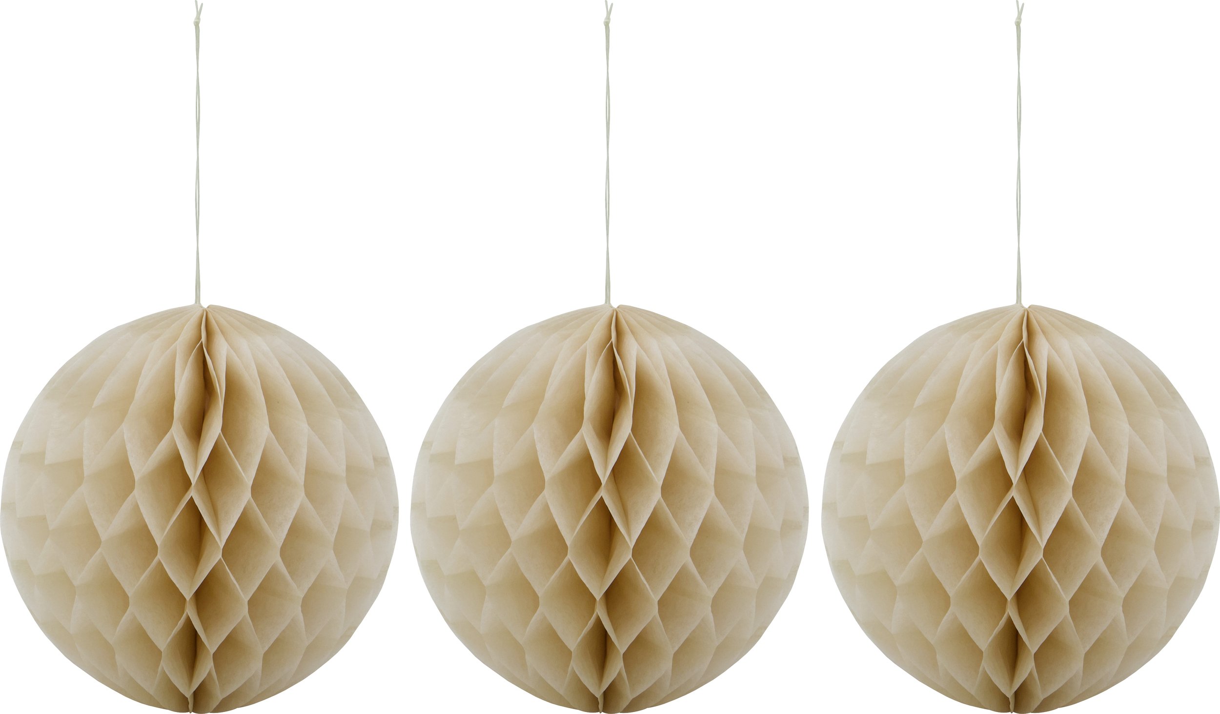 Ozdoby choinkowe HDOrb duże beżowe 3 szt.