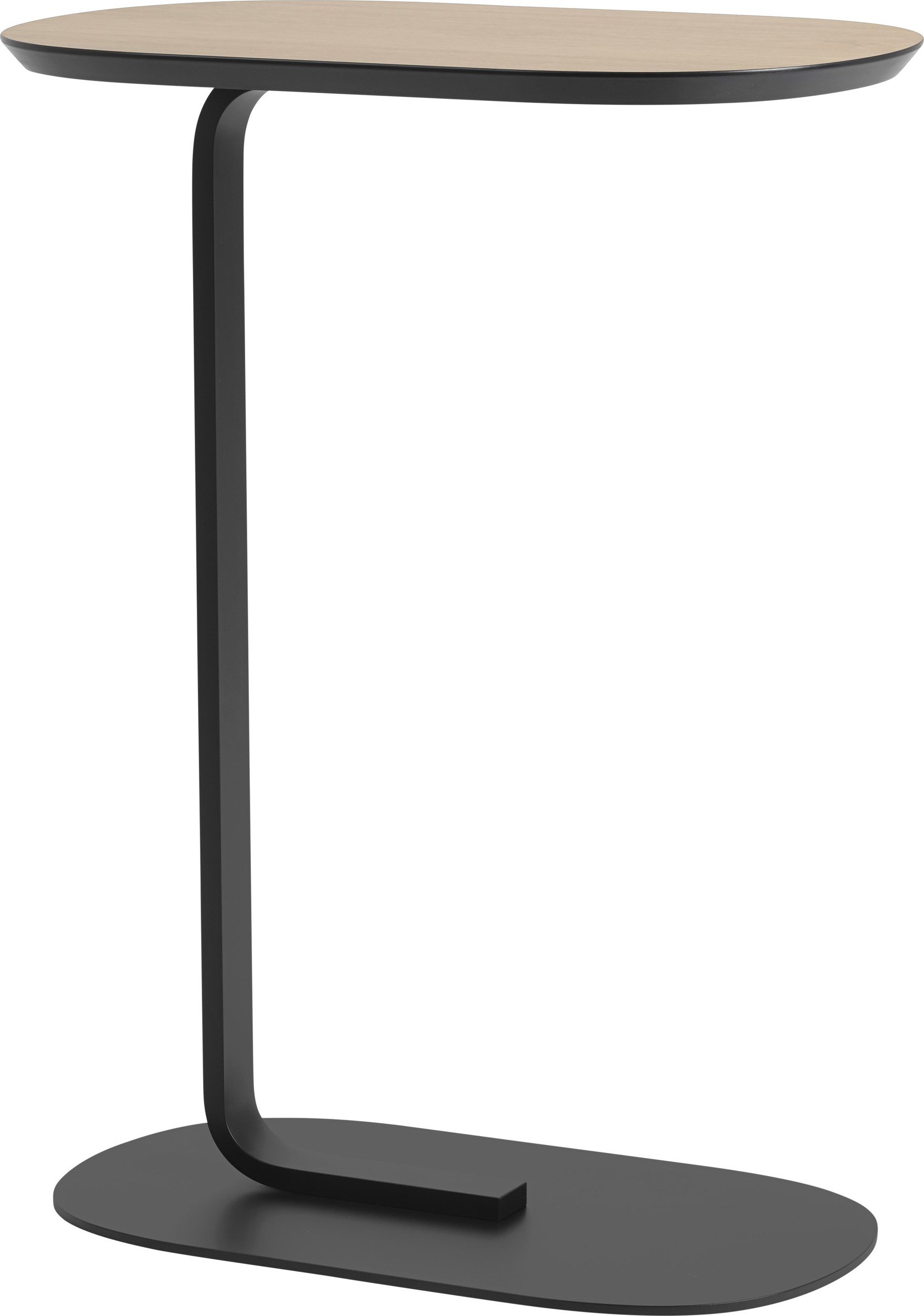 Stolik boczny Relate 73,5 cm jasny dąb laminowany na czarnej nodze