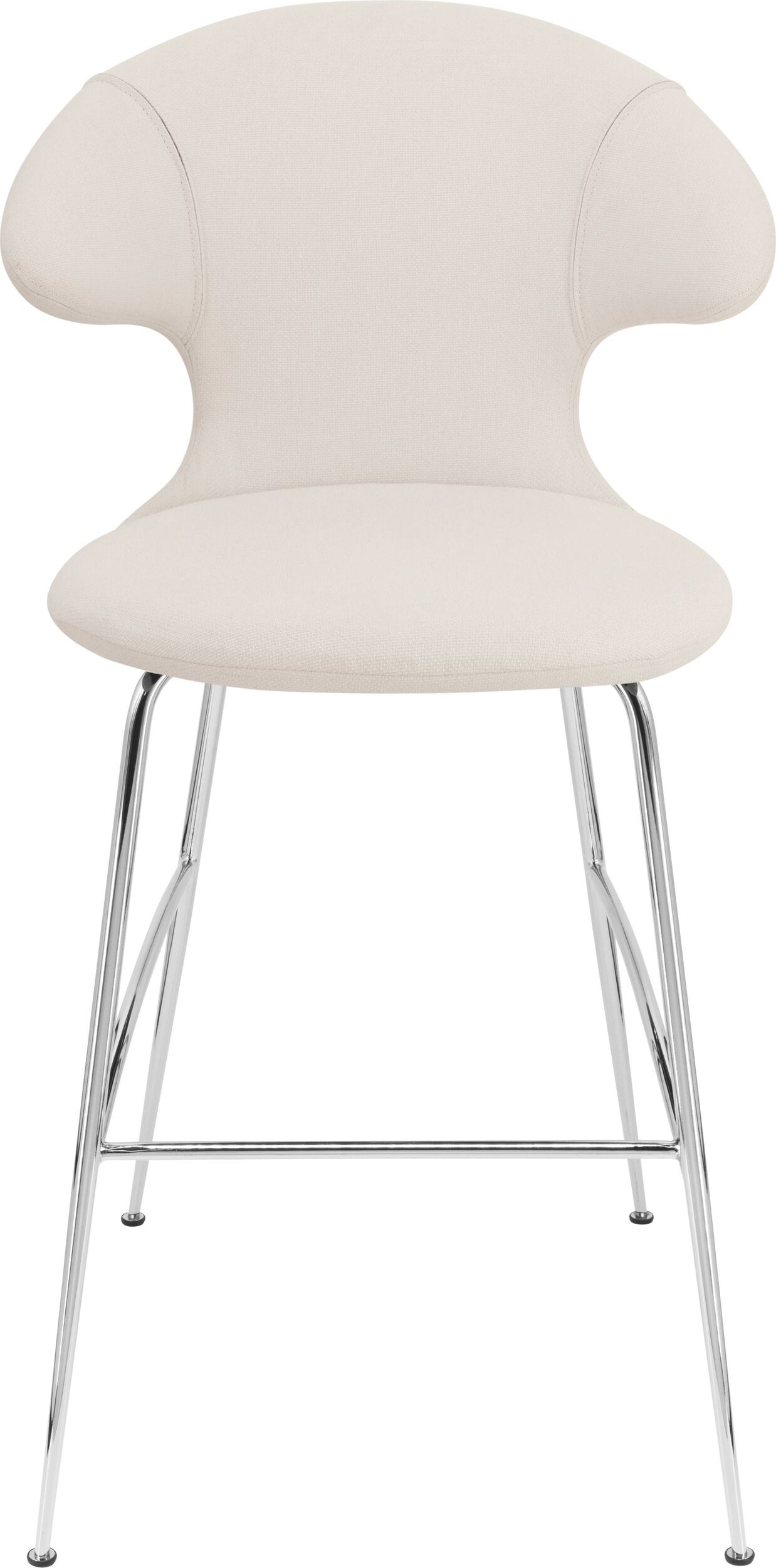 Krzesło barowe Time Flies jasnopiaskowe na chromowanych nogach