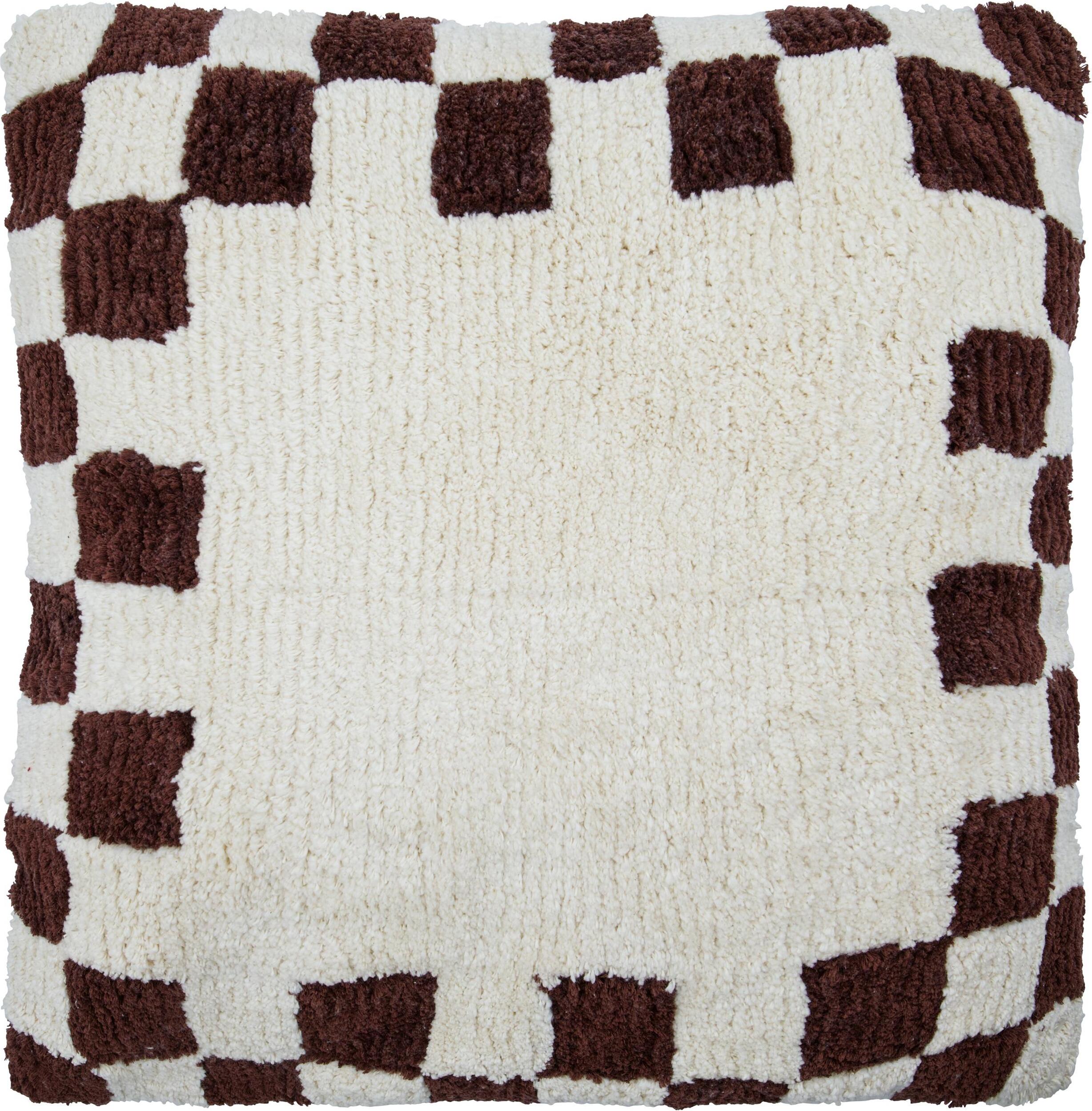 Poszewka dekoracyjna Chess 50 x 50 cm brązowa