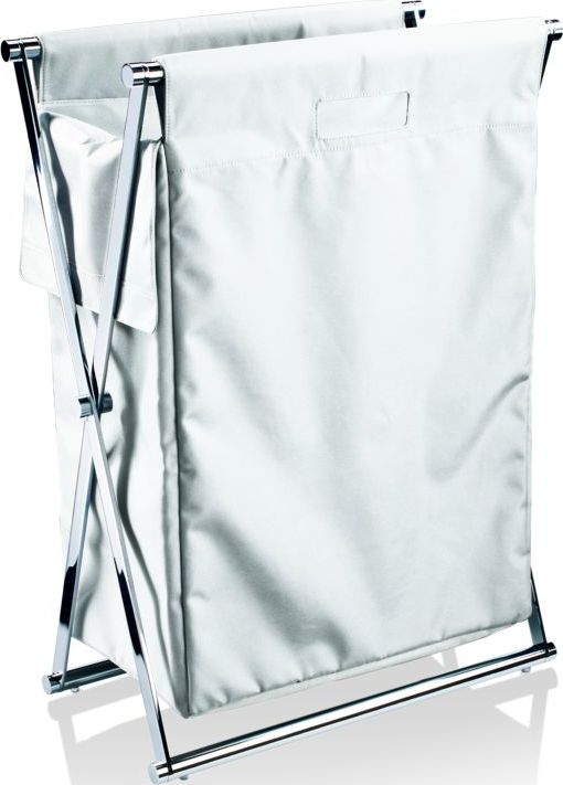 Kosz na pranie Cross chrom-biały