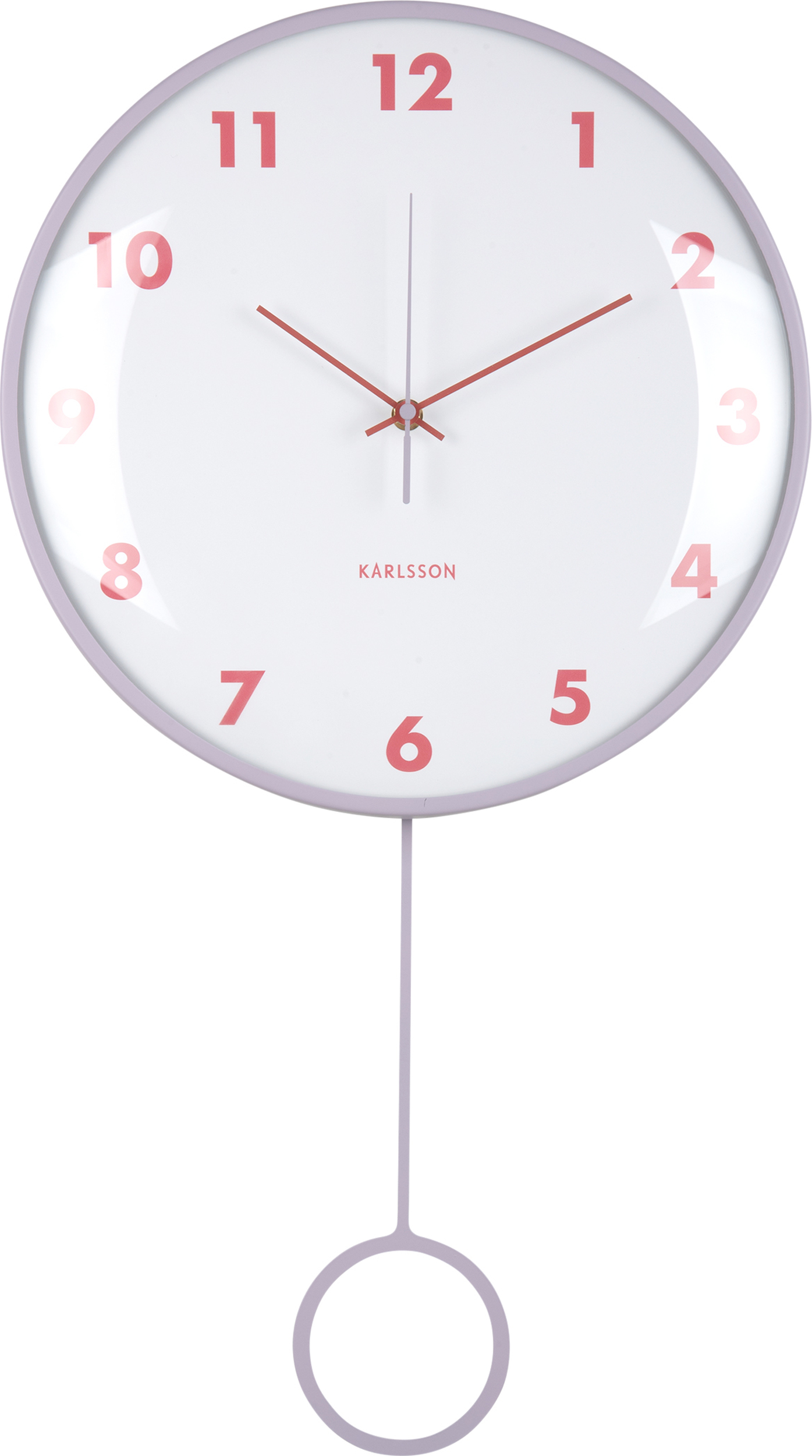 Zegar ścienny z wahadłem Cheeky Dome jasnofioletowy