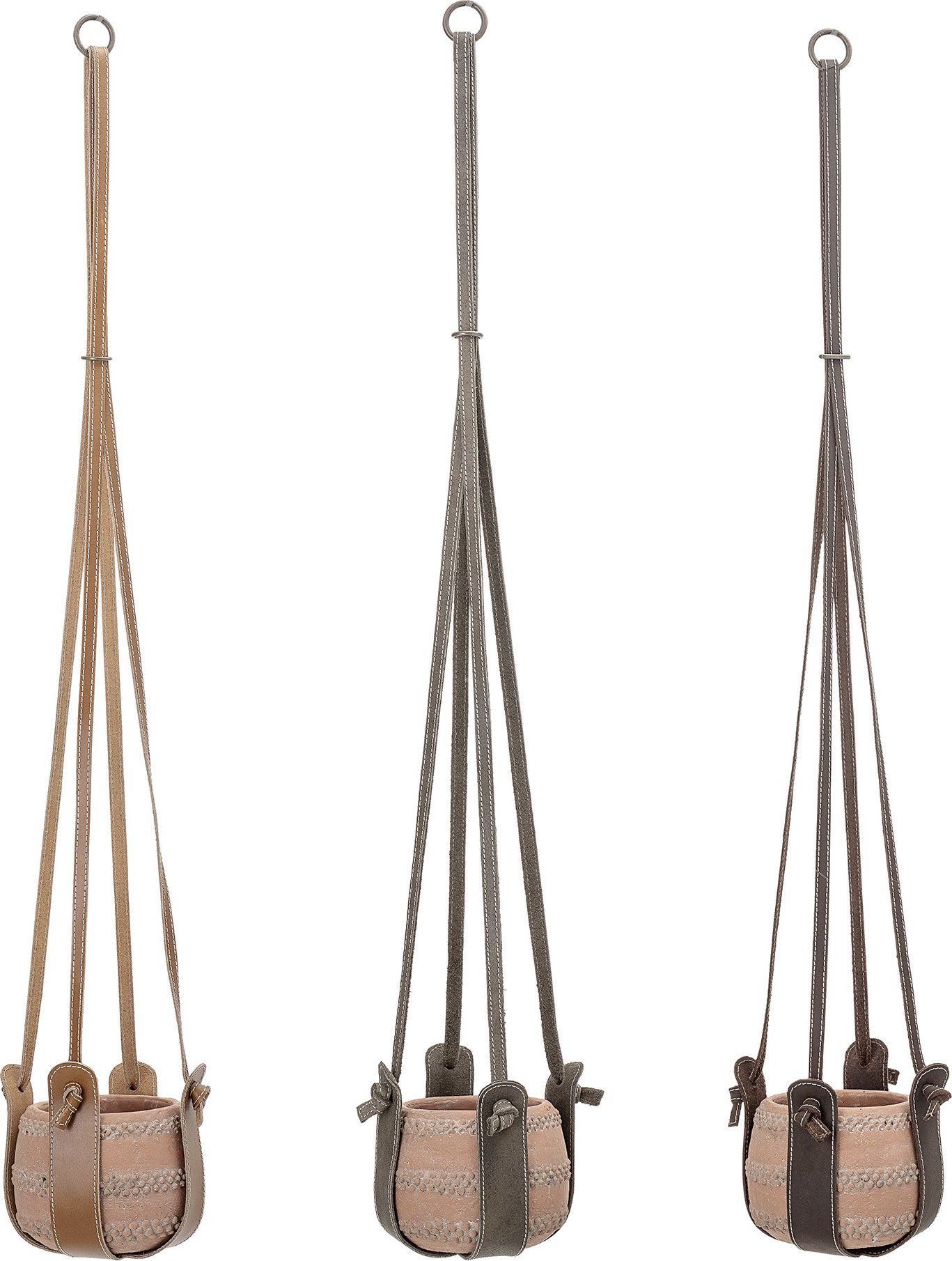 Kwietniki wiszące Bloomingville skórzane 3 szt.