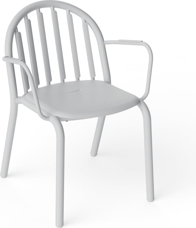 Krzesła ogrodowe Fred's jasnoszare z podłokietnikami 2 szt.