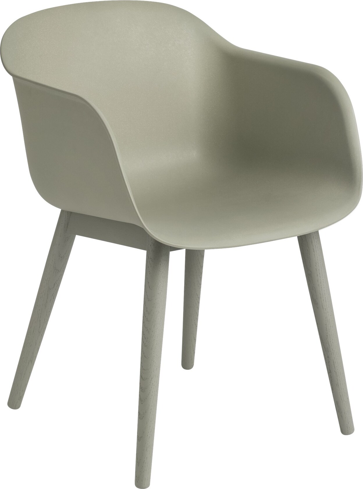 Fotel Fiber szarozielony na drewnianych nogach