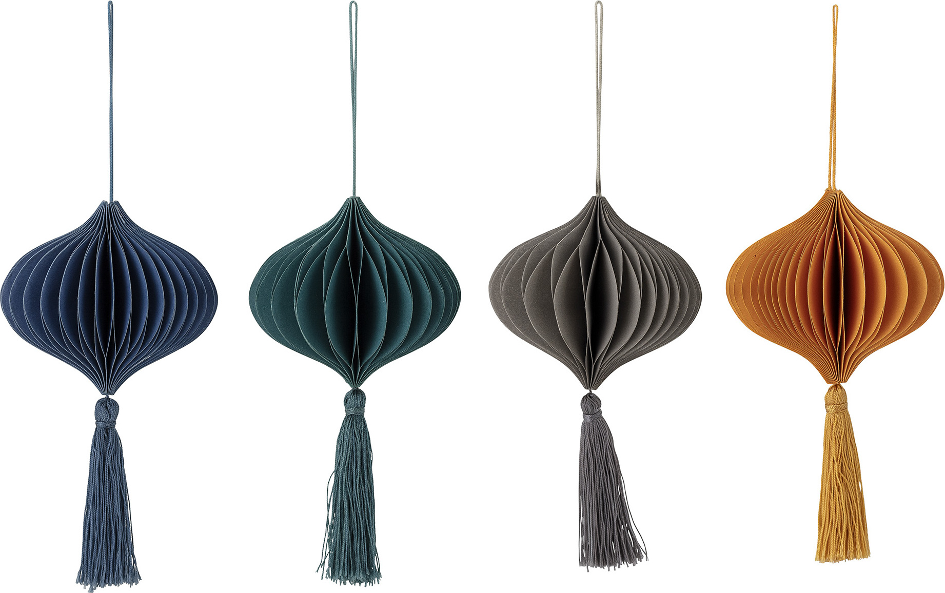 Ozdoby choinkowe Milay 9,5 x 17 cm z frędzlami 4 szt.