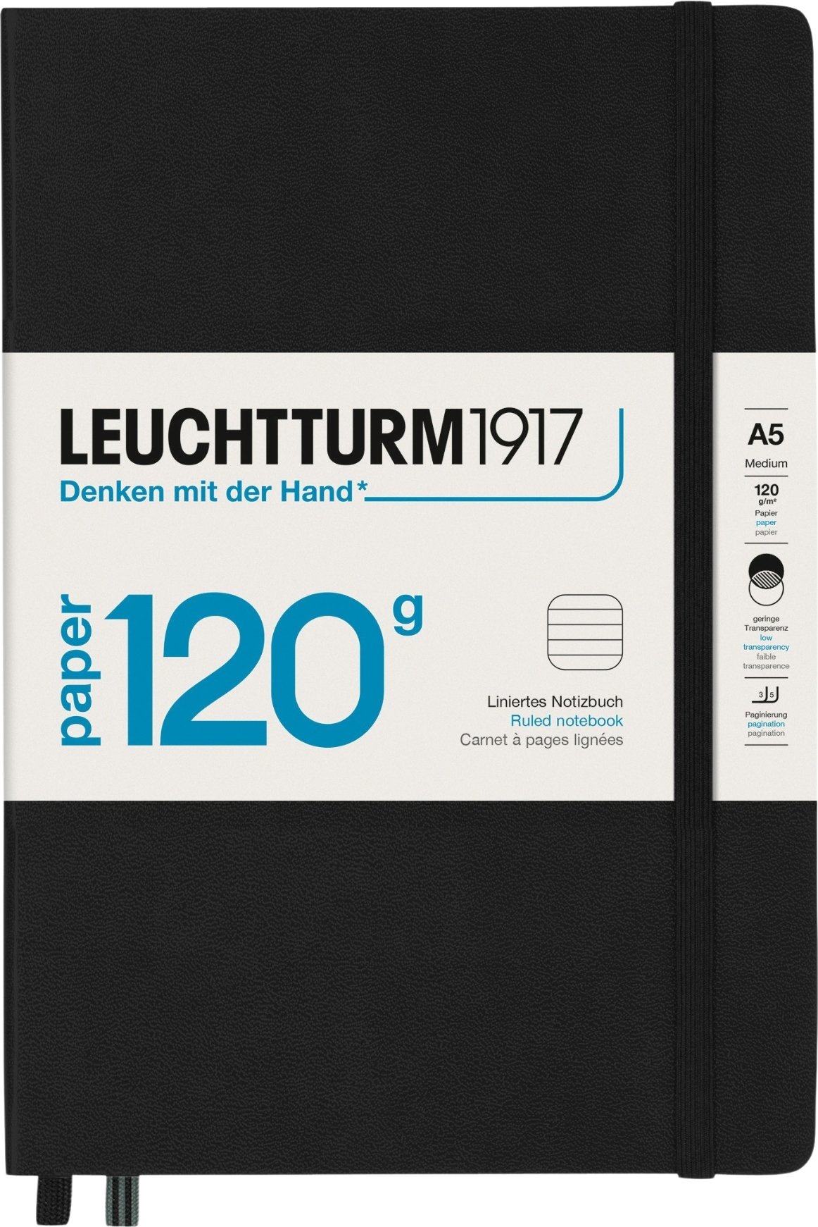Notes w linię w twardej oprawie Edition 120 A5 203 strony czarny 120 g/m²