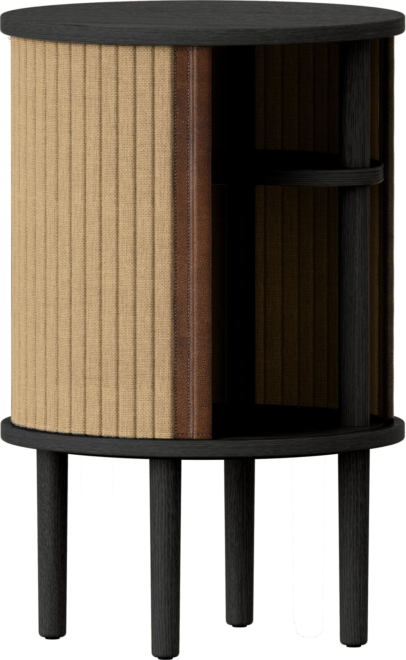Szafka nocna Audacious brązowa na czarnych dębowych nogach