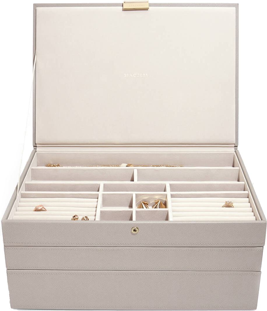 Szkatułka na biżuterię Stackers potrójna supersize taupe