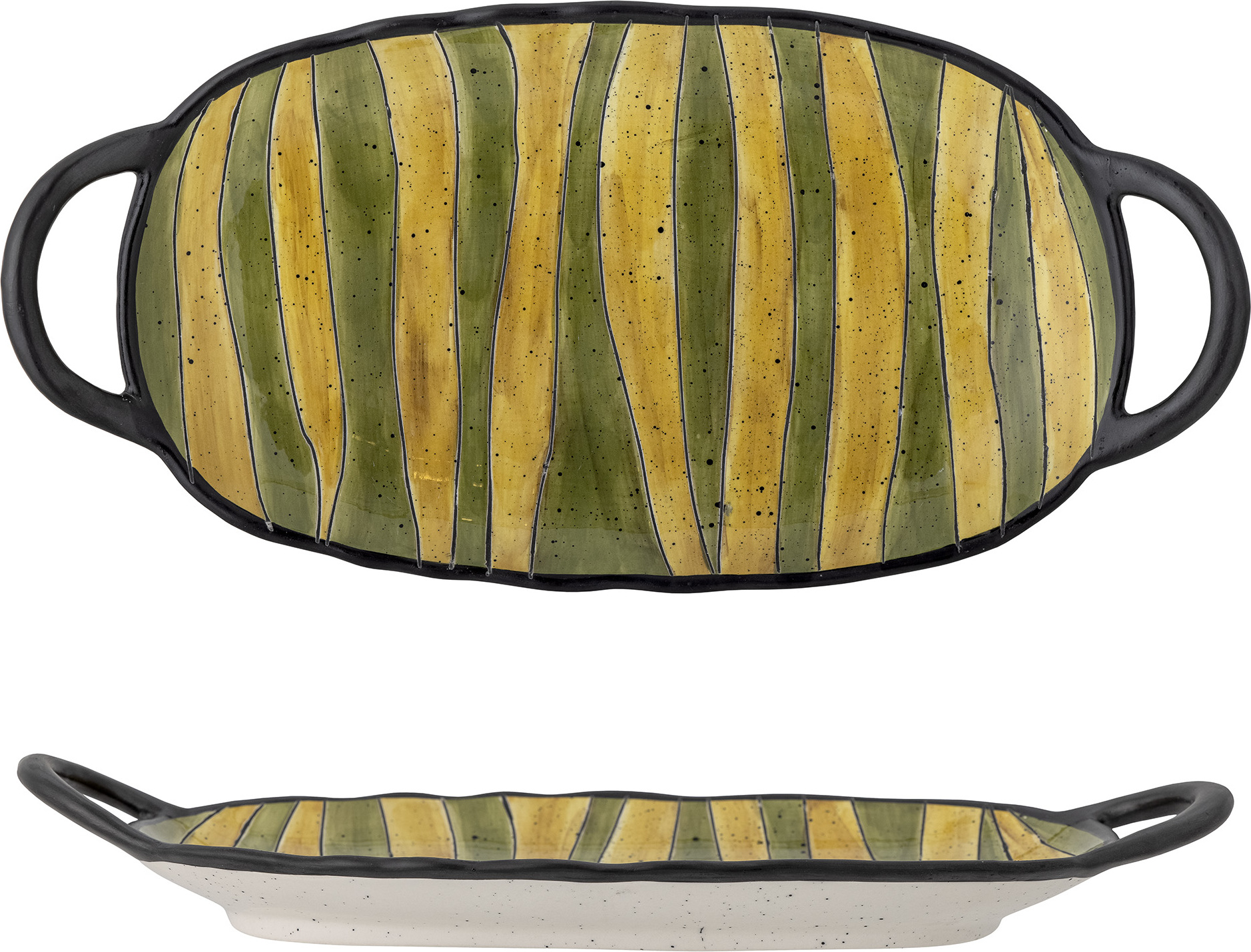 Półmisek Lilie 32,5 cm żółto-zielony