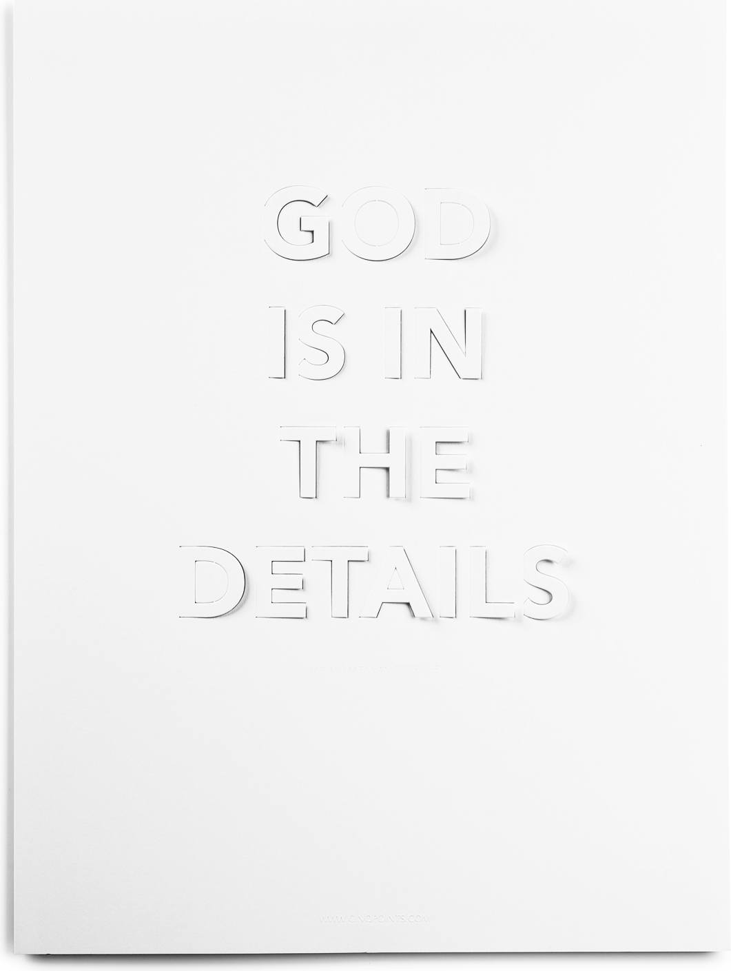 Plakat God is in the Details 30 x 40 cm biały