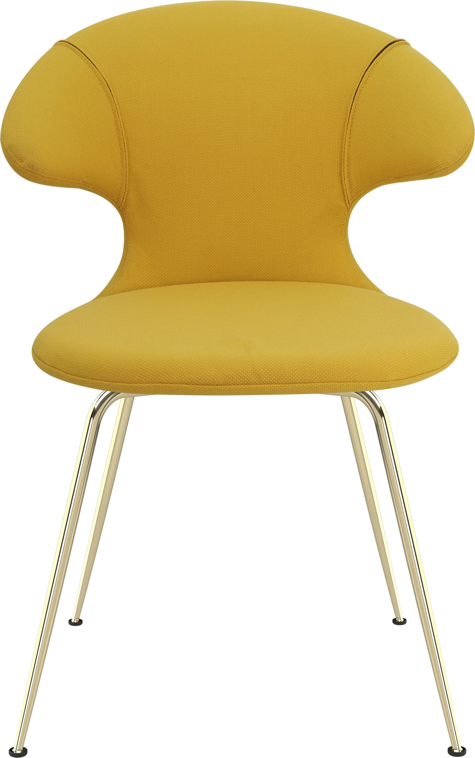 Krzesło Time Flies żółte na mosiężnych nogach