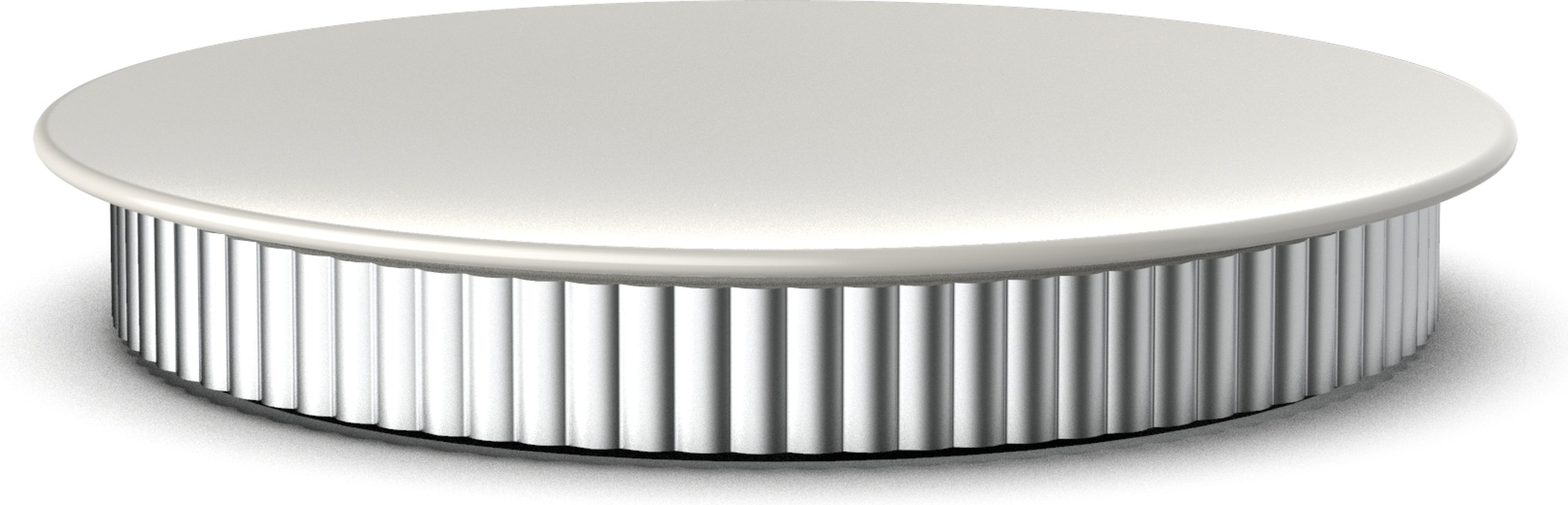 Taca łazienkowa Of Line 18 cm kremowa ze srebrną podstawą